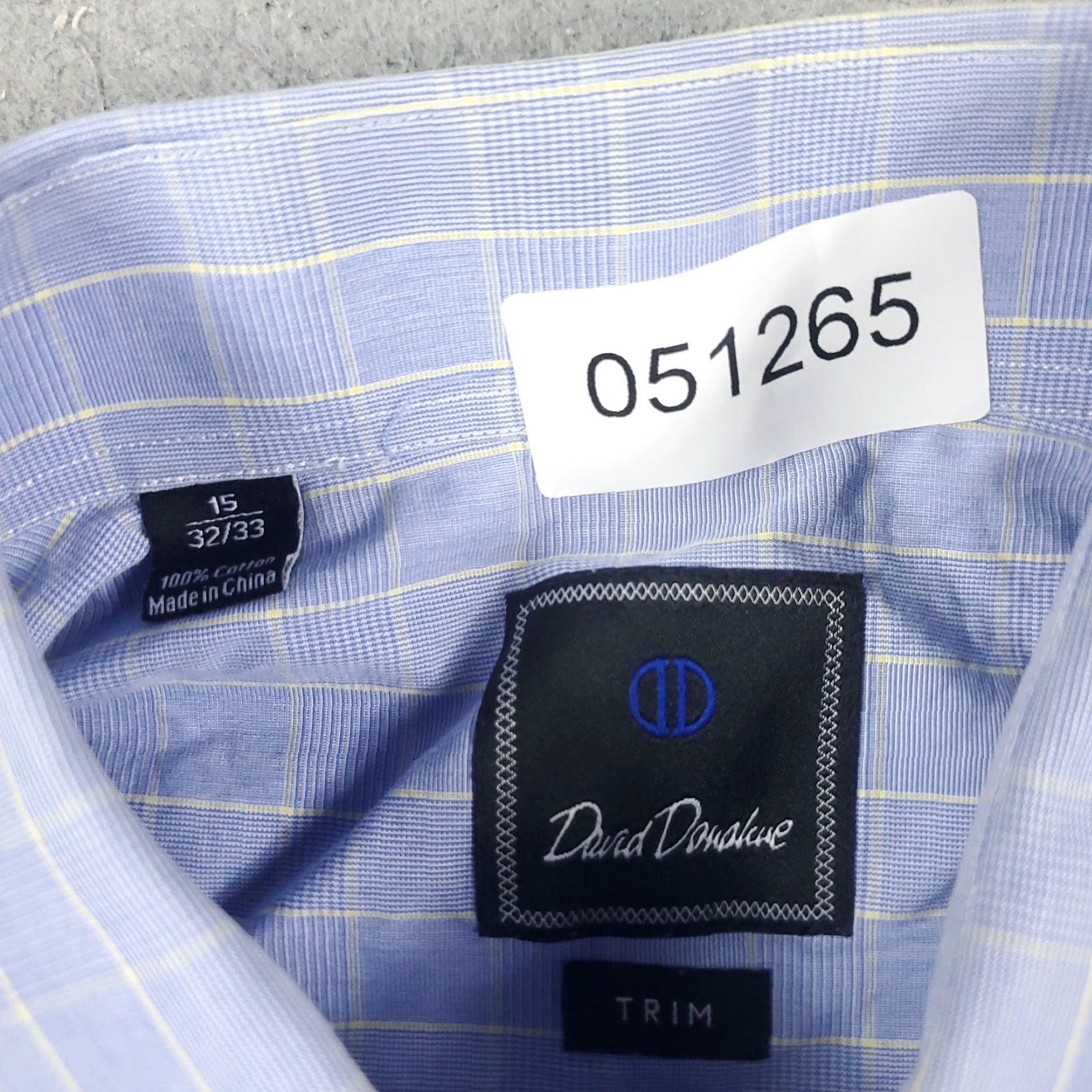 David Donahue David Donahue Shirt Men 15 Blue Plaid Dress Long Sleeve Non-Iron Button Up Vintage: No Size 40R - 6 Thumbnail