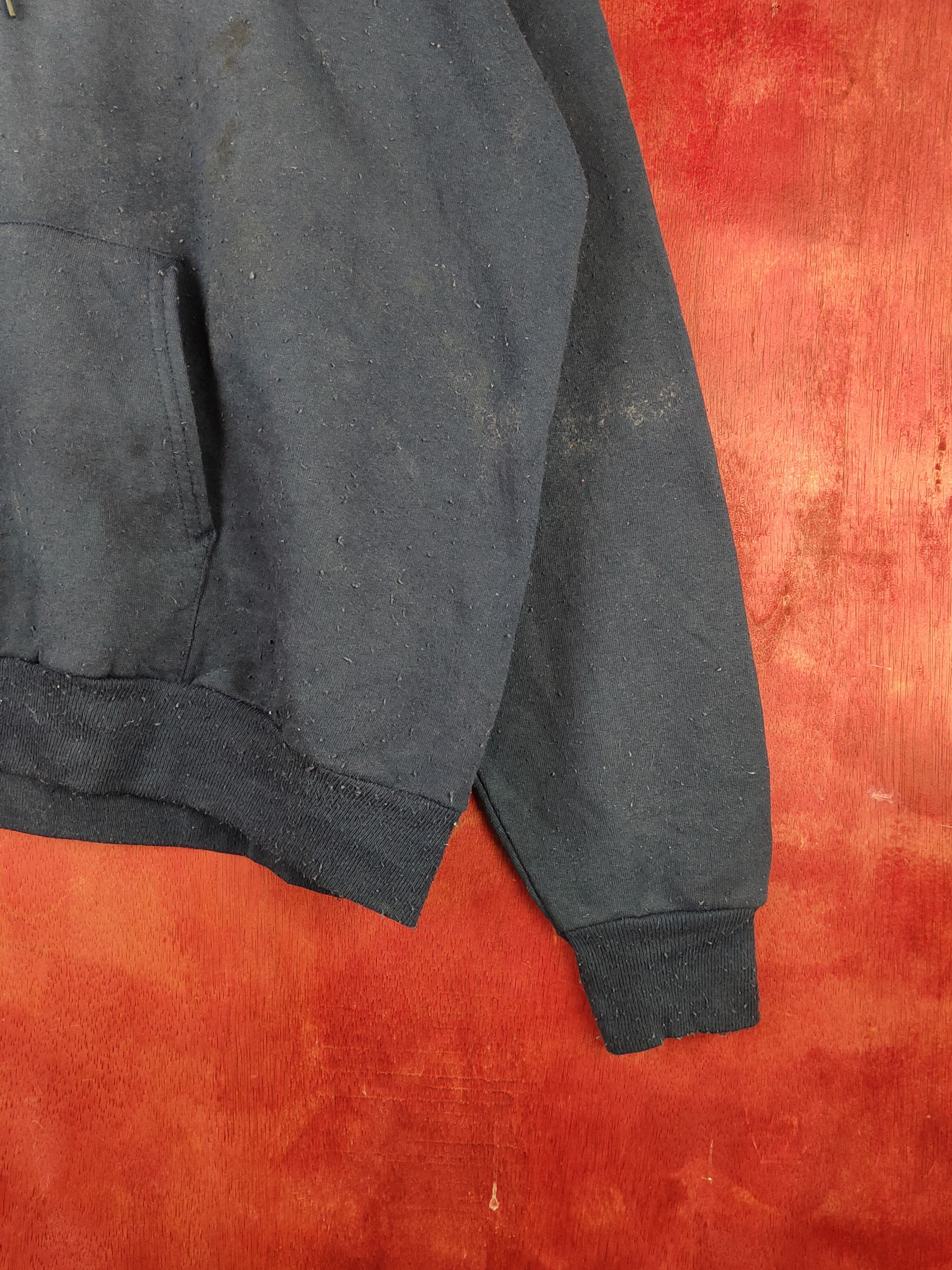 Vintage vintage Dark Blue Faded Hoodie Sweatshirts #S1864 Size US XL / EU 56 / 4 - 8 Thumbnail