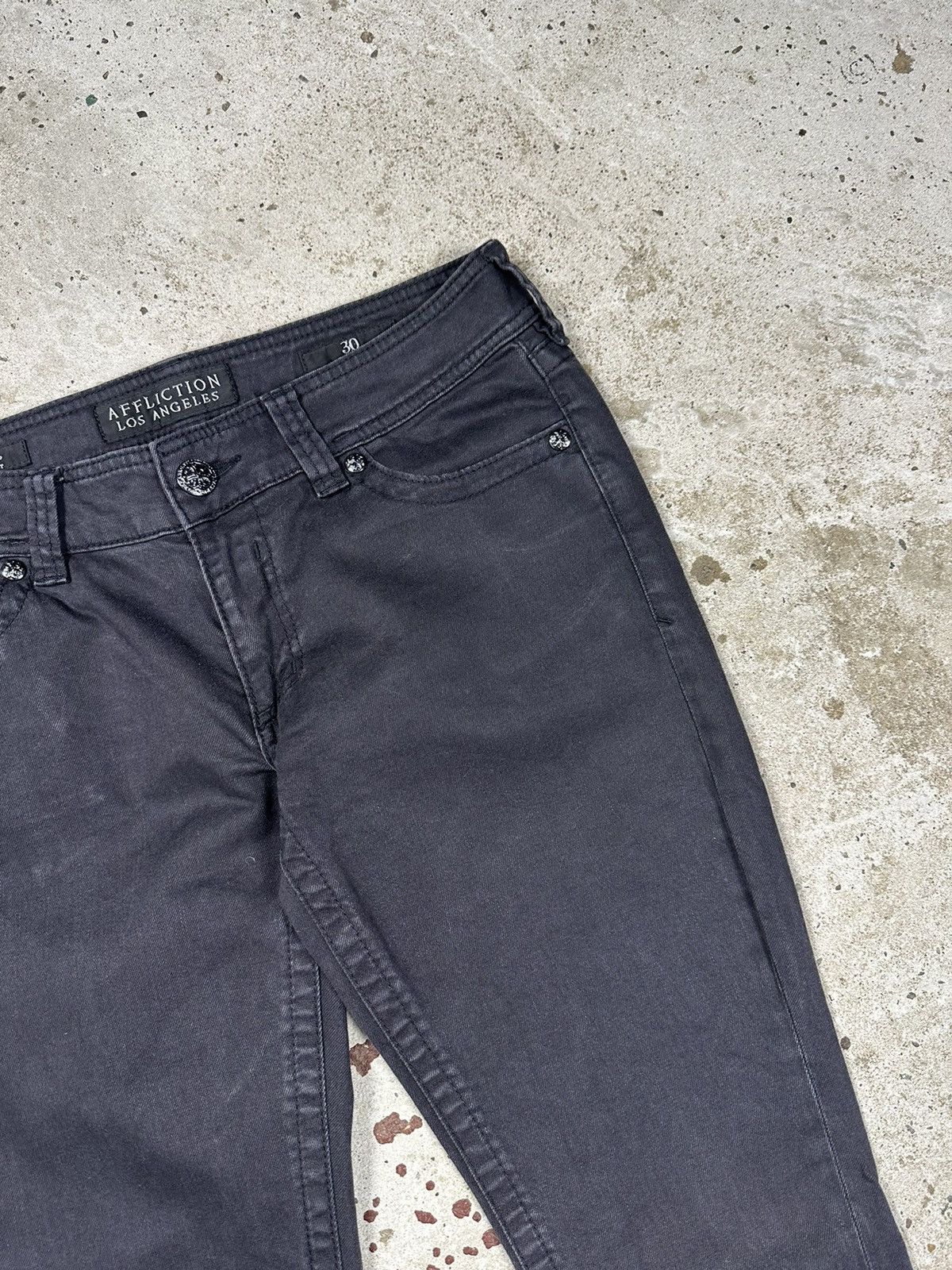 Affliction Affliction Los Angeles Raquel Black Denim Pants Size US 30 / EU 46 - 7 Thumbnail