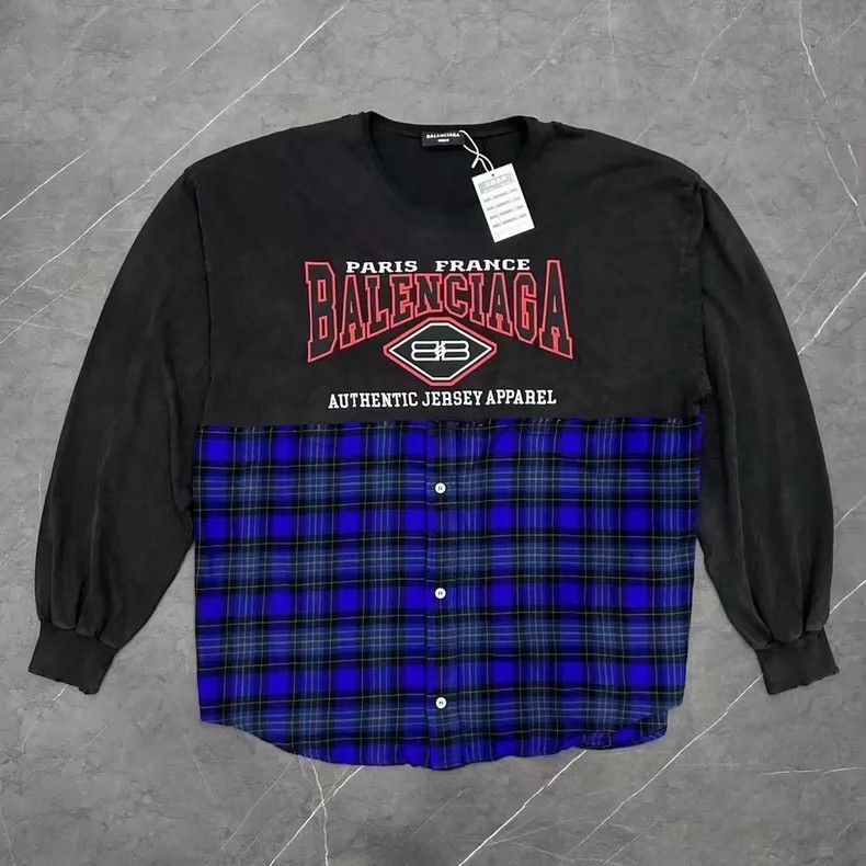 Balenciaga FW22 Batman Check Layered Shirt - dmc