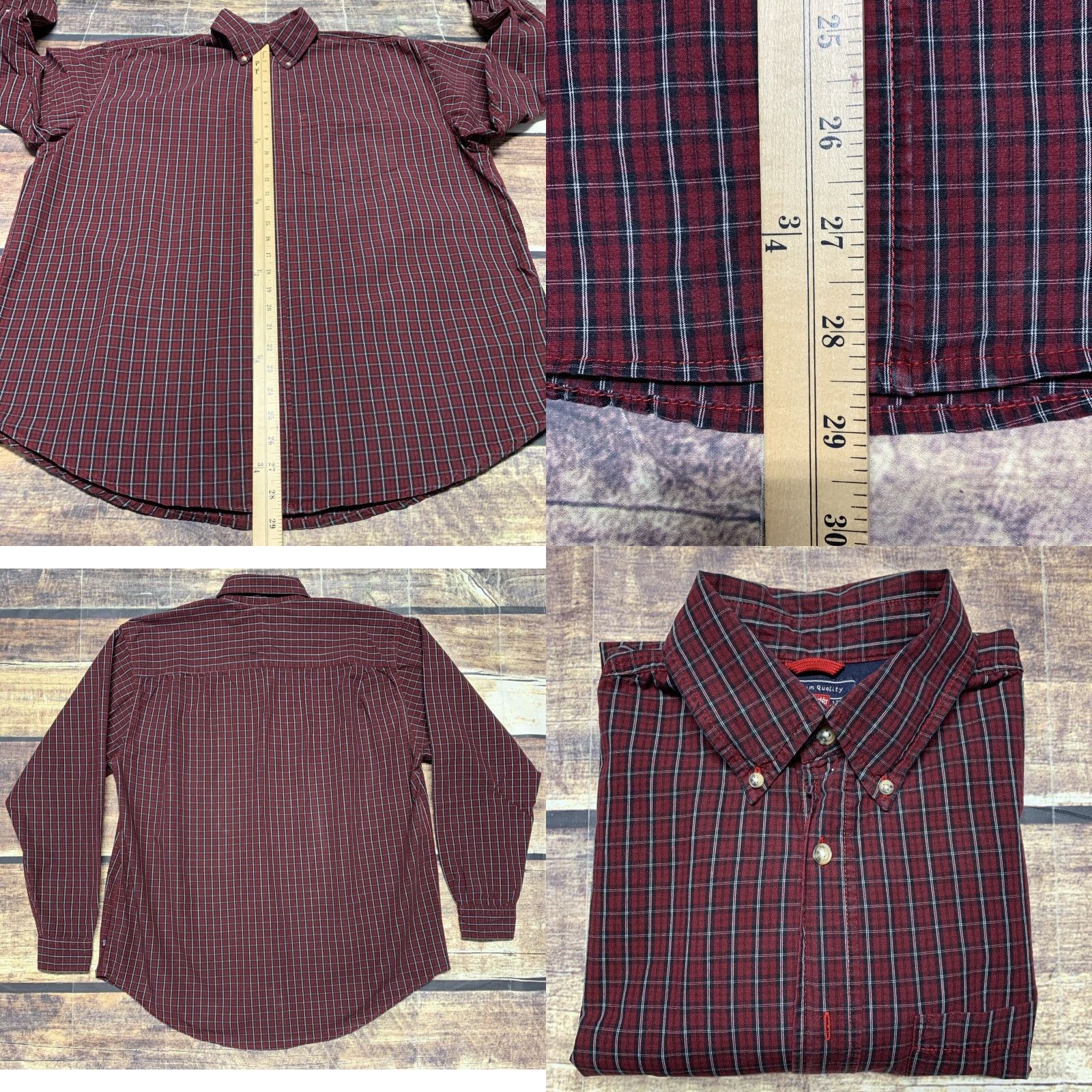 Wrangler Wrangler Mens Western Shirt Button Down Plaid Red Large Long Sleeve Size US L / EU 52-54 / 3 - 8 Thumbnail