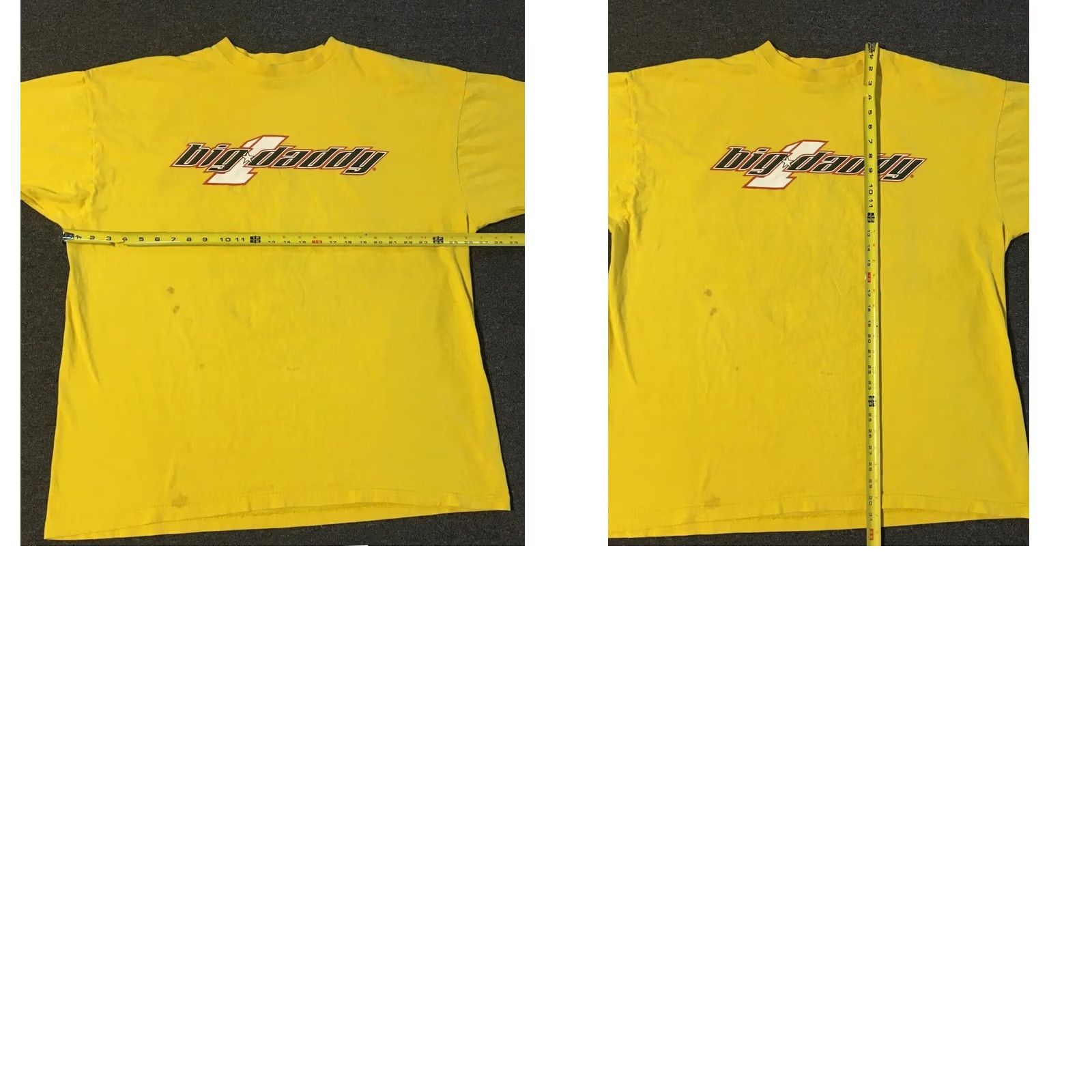JNCO VINTAGE Big Daddy Livin Large Faded Distressed Shirt 2XL Yellow Punk Grunge Skate USA 90s Jnco Mens T-Shirt Size US XXL / EU 58 / 5 - 9 Thumbnail