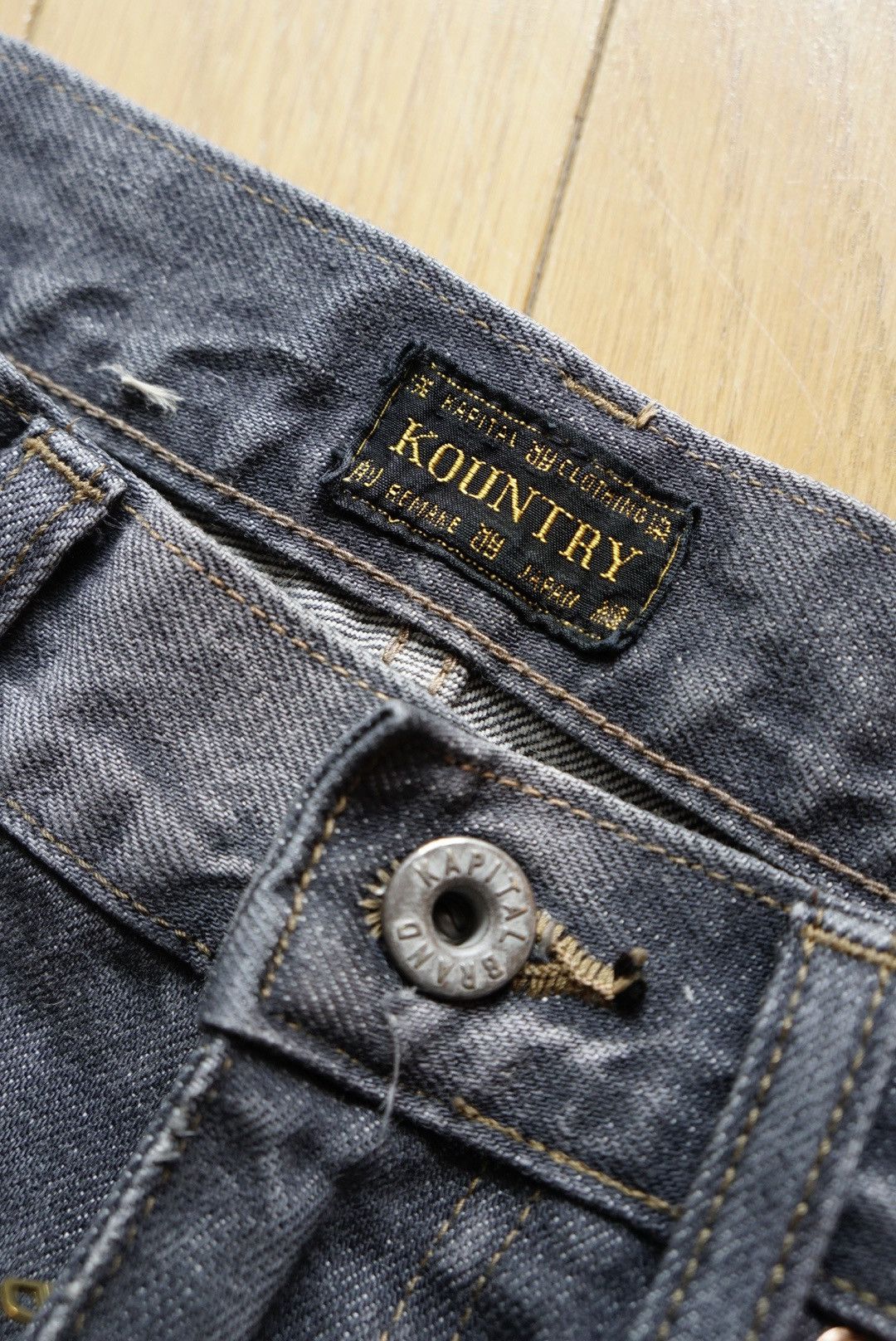 Kapital Kountry Kapital 14oz Denim Shorts (Bone) | Black Size US 34 / EU 50 - 4 Thumbnail