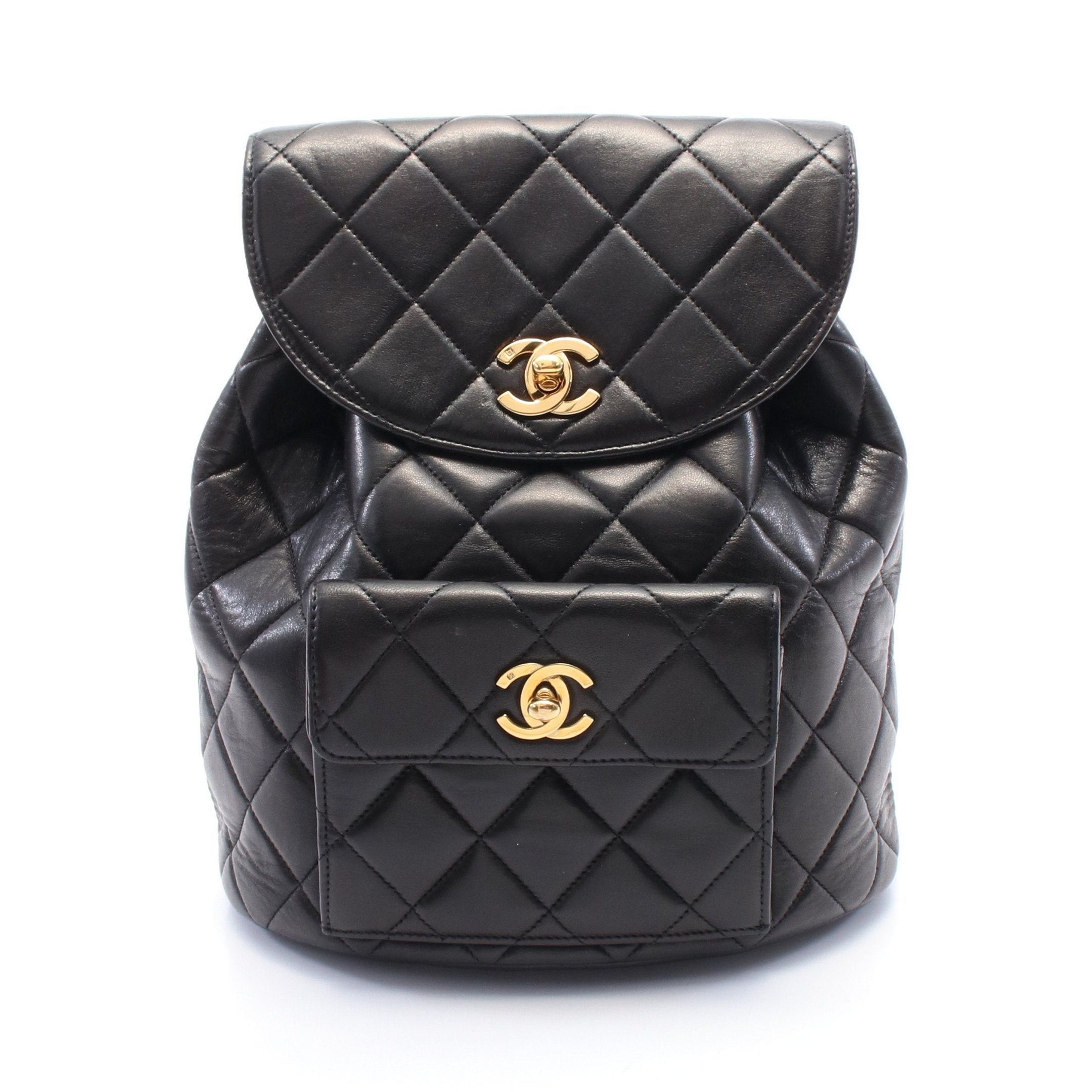Chanel Chanel Matelasse Backpack Rucksack Lambskin Black Gold Hardware Size ONE SIZE - 1 Thumbnail