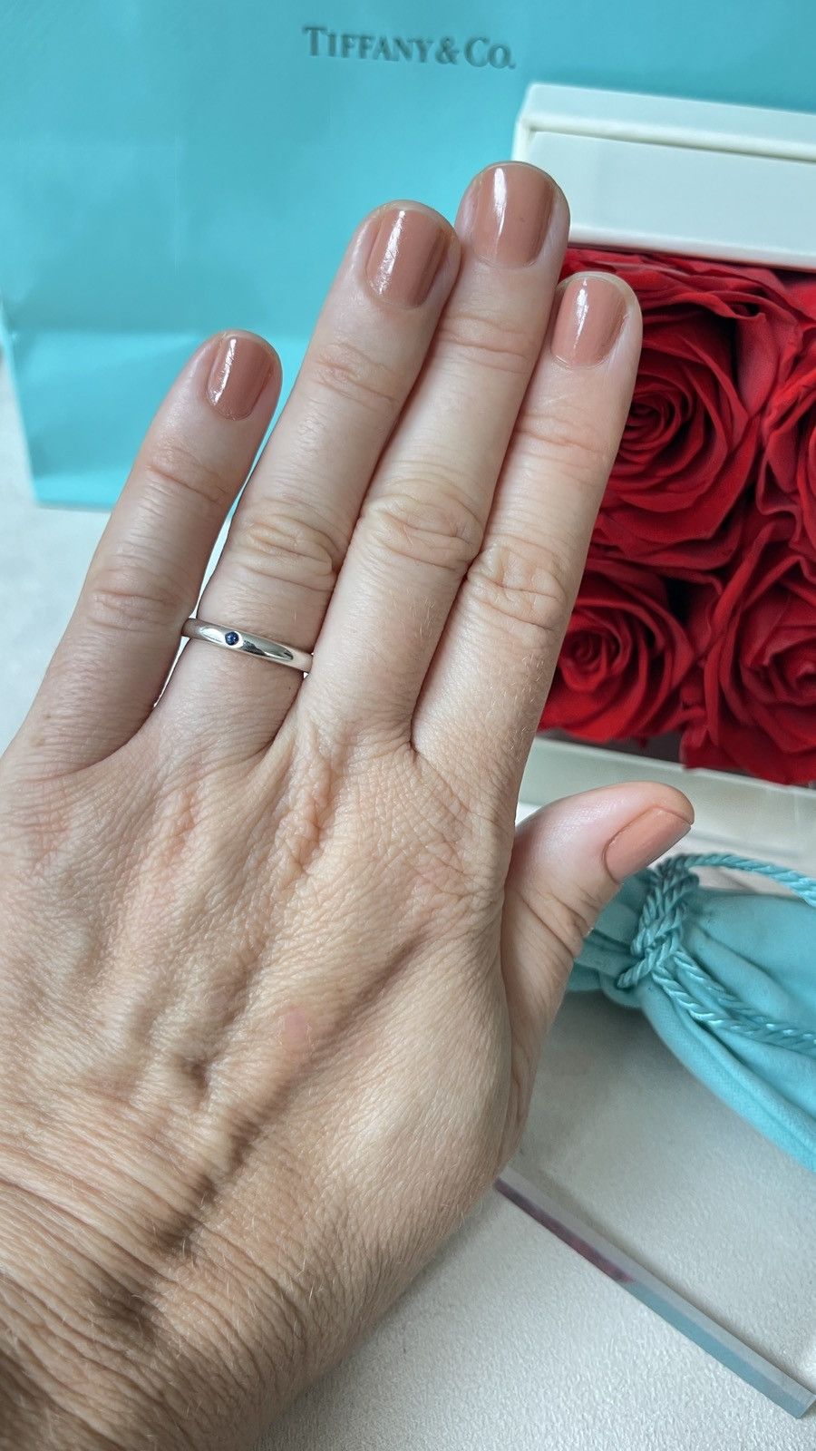 Tiffany & Co. Tiffany & Co Silver Peretti Blue Sapphire Ring 5 NEW $450 Size ONE SIZE - 4 Thumbnail