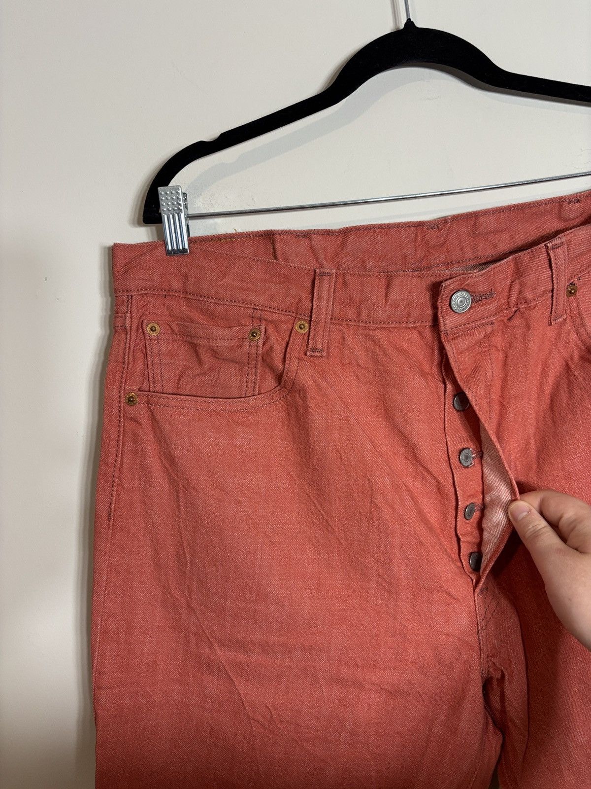 Levi's Levi’s 501 White Oak Cone Denim Jeans Red Size US 38 / EU 54 - 2 Thumbnail