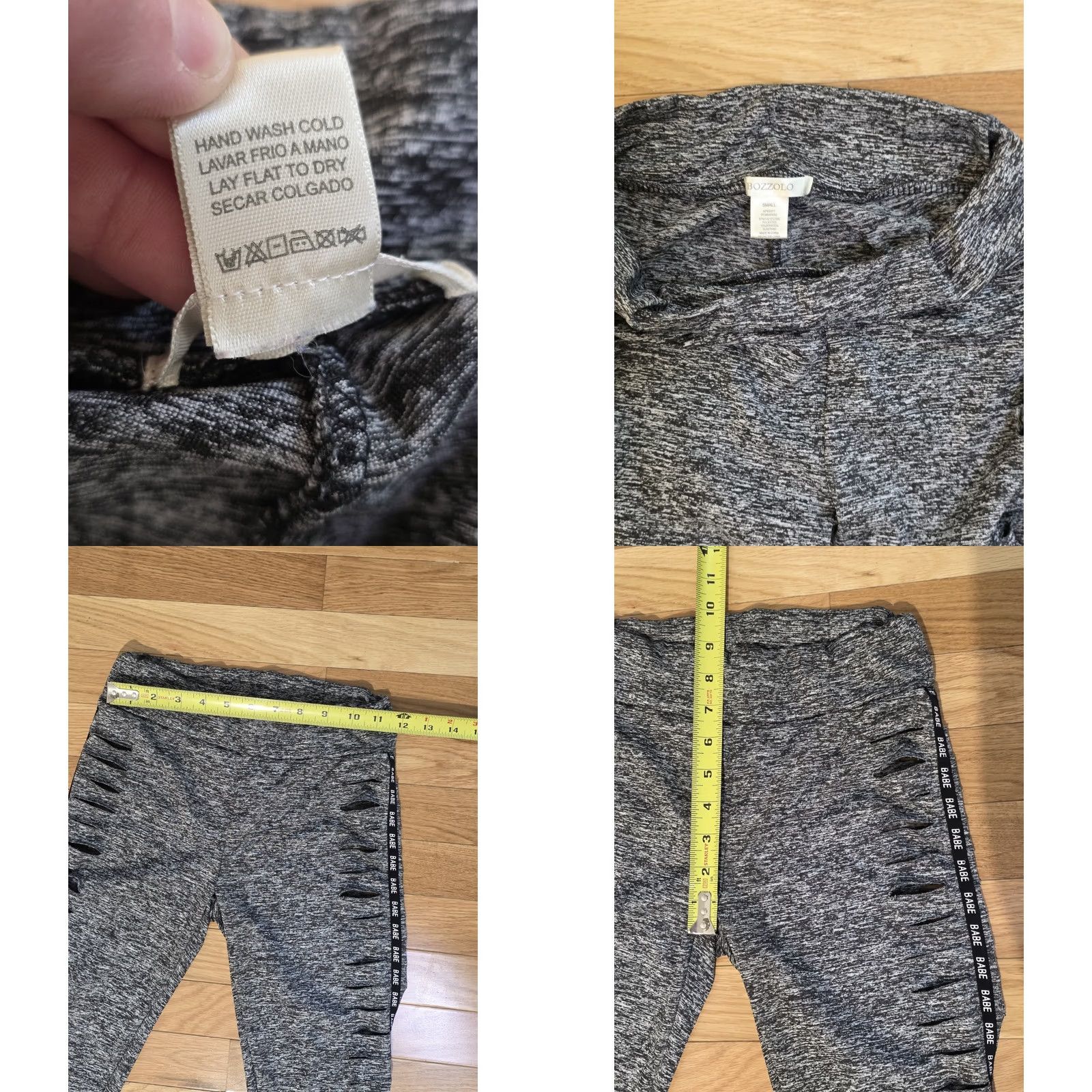 Vintage Bozzolo Womens Capri Leggings Small Grey Heather Activewear Workout Leggings Athletic Fit Pull On Size 28" / US 6 / IT 42 - 8 Thumbnail