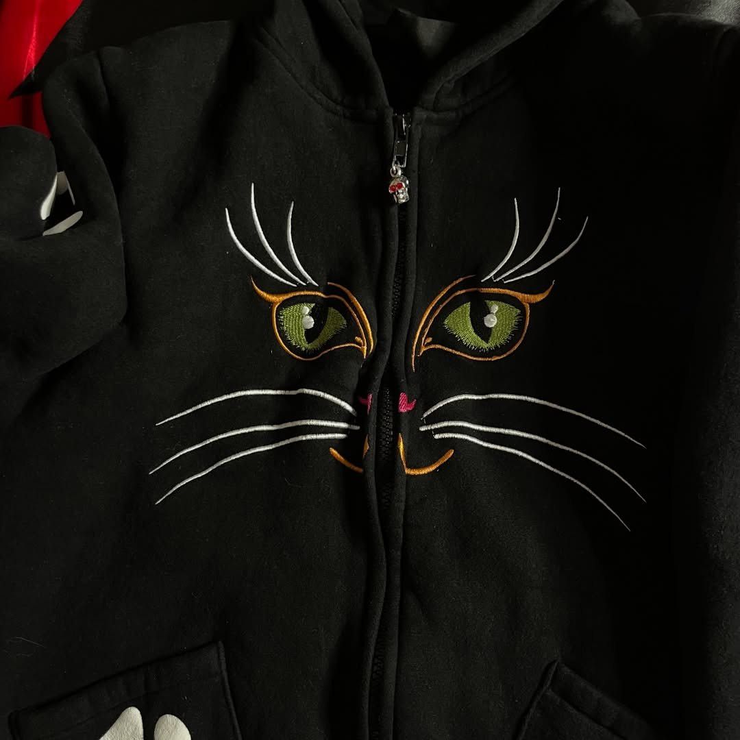 Other Zip Hoddie by BANNED Gothic Killstar type Cat Size XL / US 12-14 / IT 48-50 - 8 Thumbnail