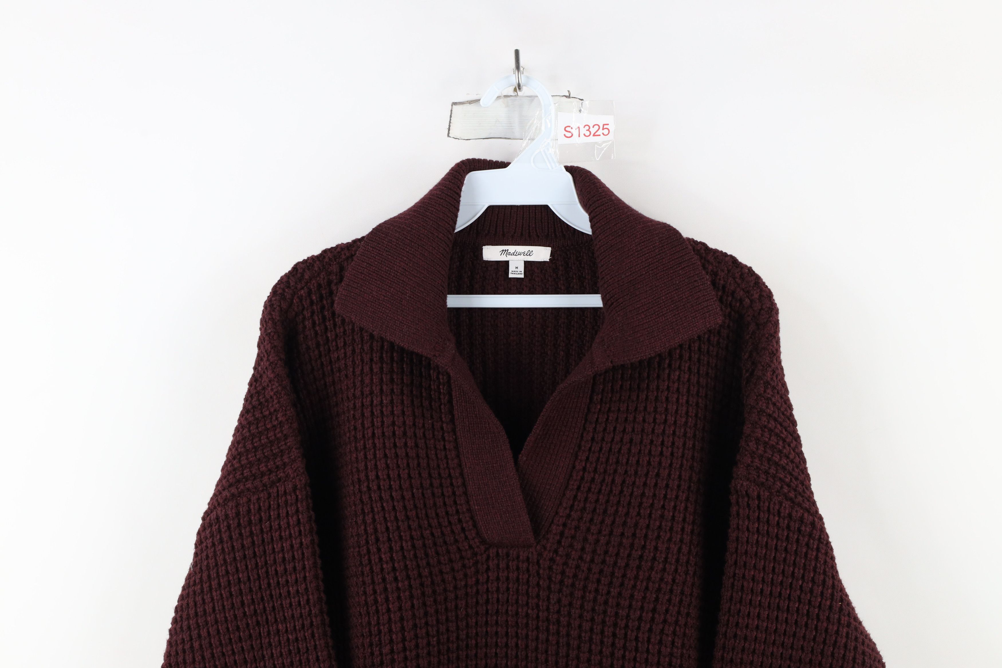 Madewell × Vintage Madewell Textured Thermal Merino Wool Knit Collared Sweater Size M / US 6-8 / IT 42-44 - 2 Thumbnail