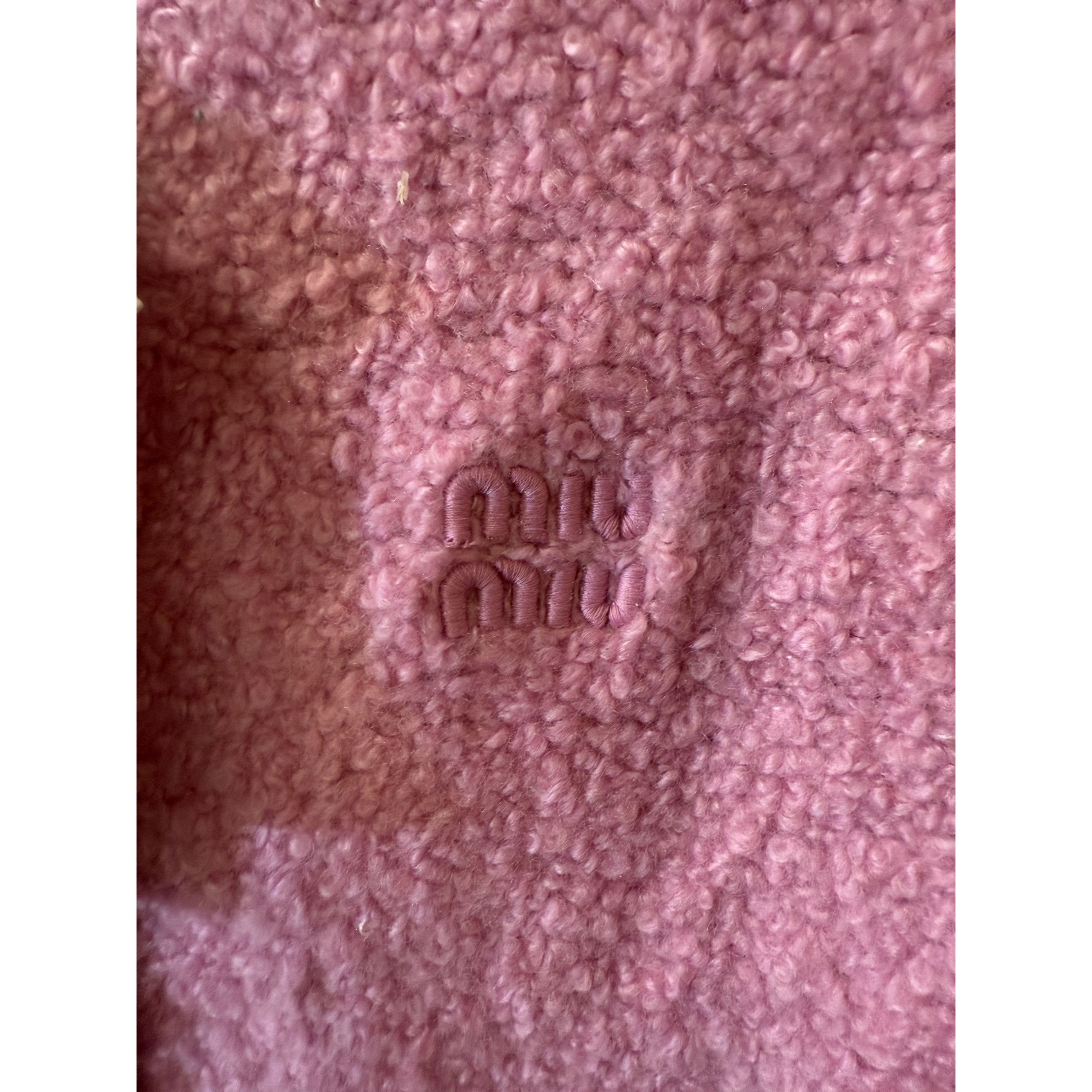 Miu Miu Miu Miu Pink Bouclé Wool-Blend Button-Up Cardigan With Pocke Size XS / US 0-2 / IT 36-38 - 9 Thumbnail
