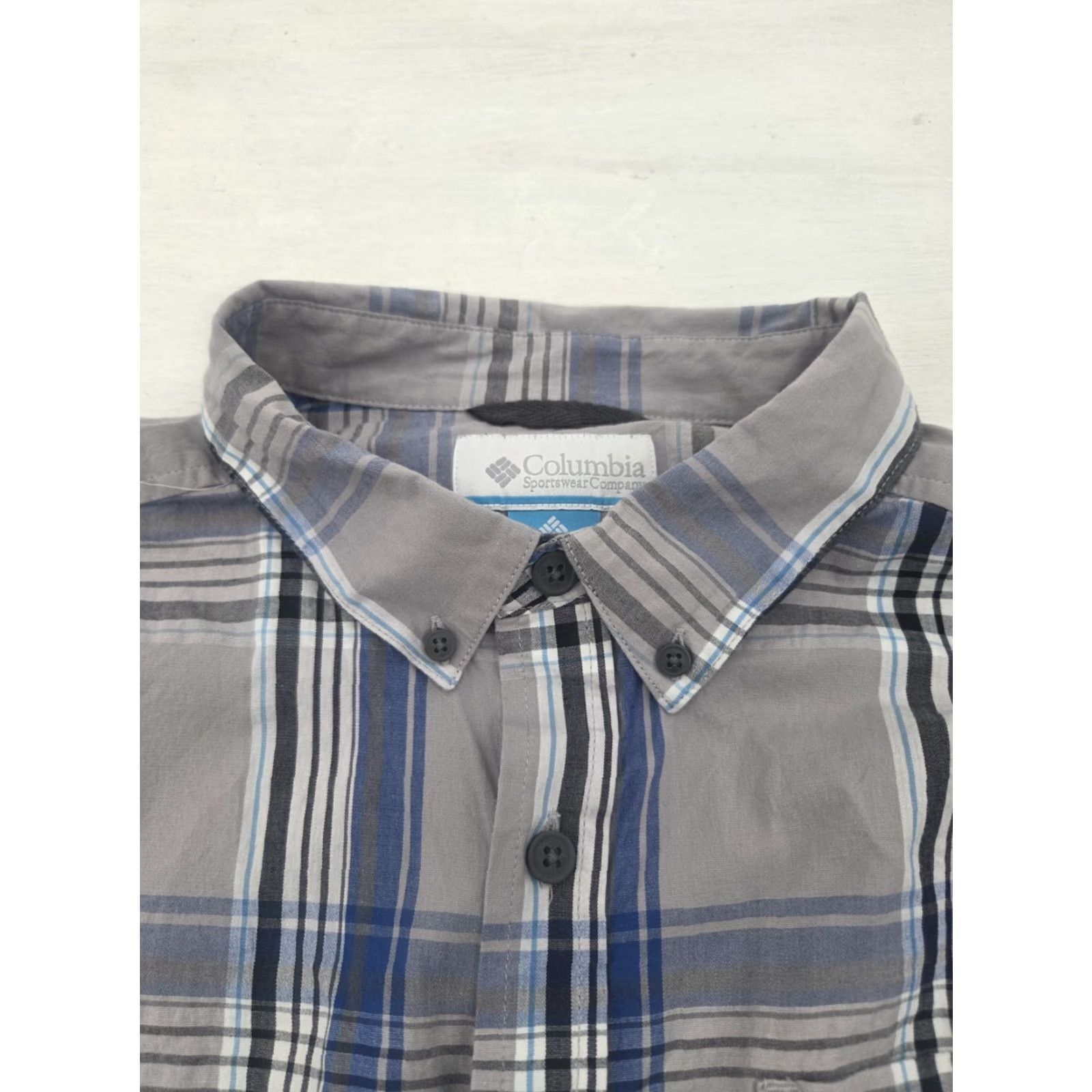 Vintage Columbia Shirt Men Large Gray Plaid Button-Down Long Sleeve Casual Workwear Outdoor Size US L / EU 52-54 / 3 - 3 Thumbnail