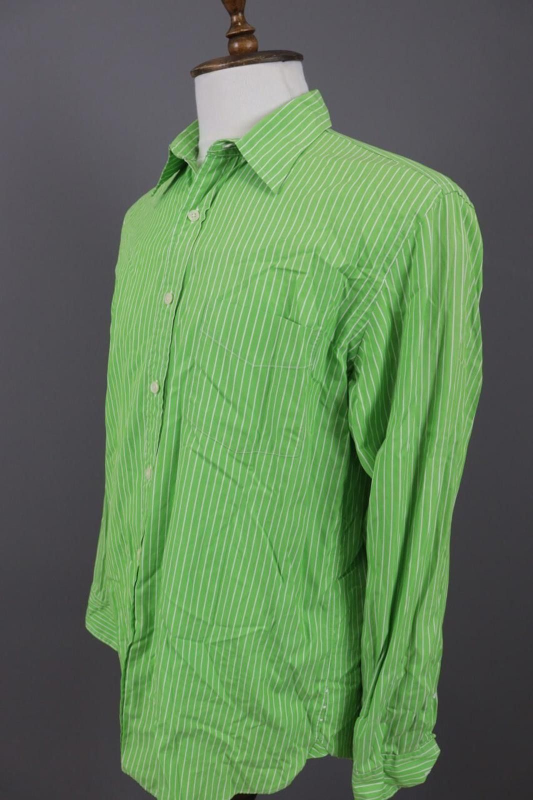 J.Crew J.Crew Tailored Fit Green Striped Dress Shirt Size 42 / L Size US L / EU 52-54 / 3 - 7 Thumbnail
