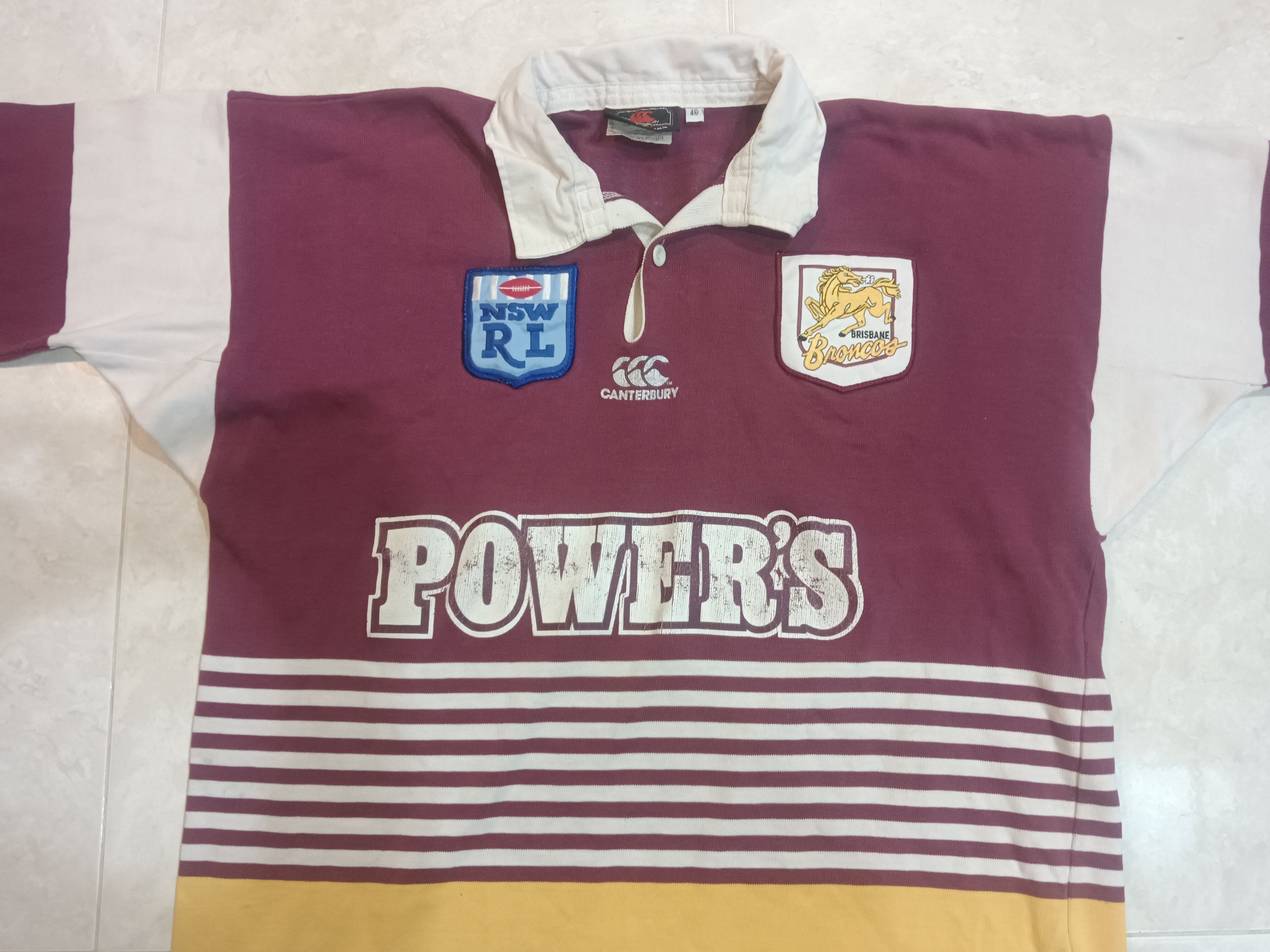 Canterbury of New Zealand Vintage nswrl Brisbane broncos 90s jersey Size US L / EU 52-54 / 3 - 2 Thumbnail