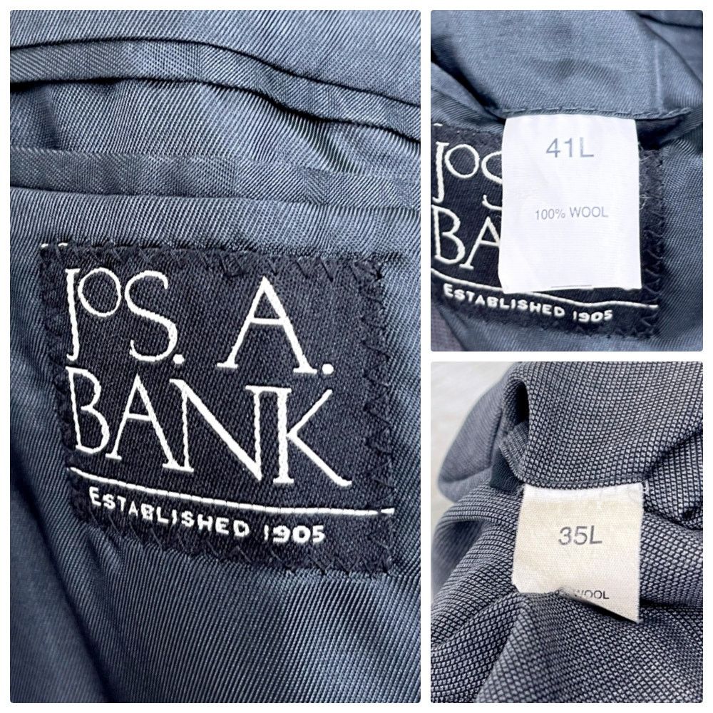 Jos. A. Bank Jos A Bank Wool Nailhead Suit Gray Mens Two Button 41L Size 40L - 14 Thumbnail