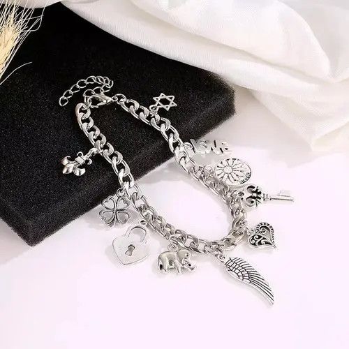 Jewelry Silver-Color Charm Bracele Size ONE SIZE - 4 Thumbnail