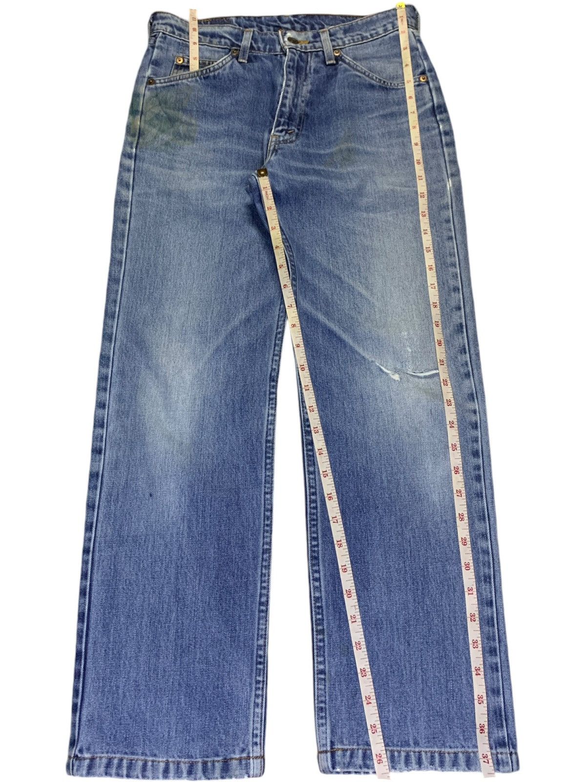 Levi's Vintage 80s Levis 605 Orange Tab Blue Wash Distressed Jeans Size US 30 / EU 46 - 14 Thumbnail