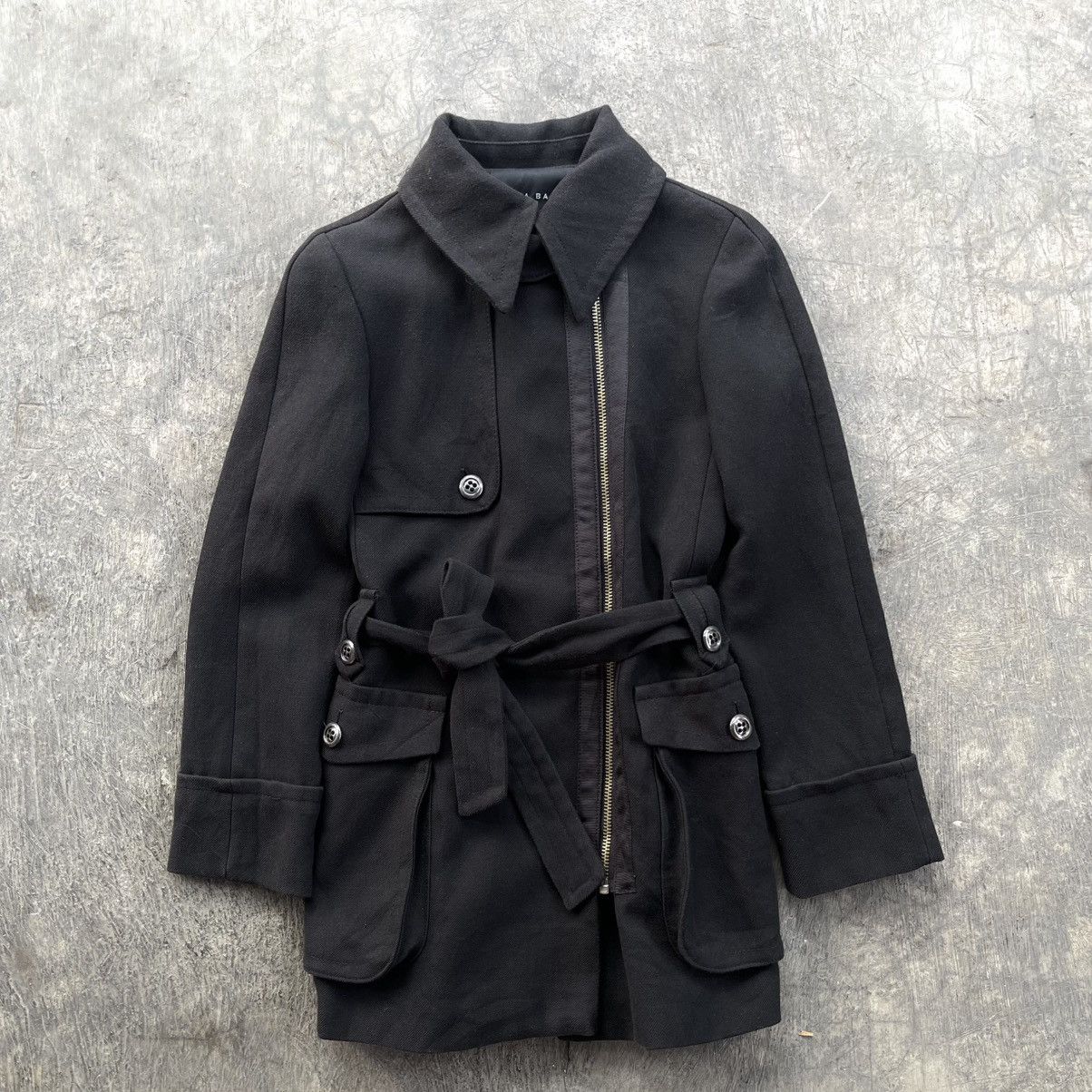 Zara Zara Black Zip-Up Utilitarian Urban Jacket Coat Size S / US 4 / IT 40 - 1 Thumbnail