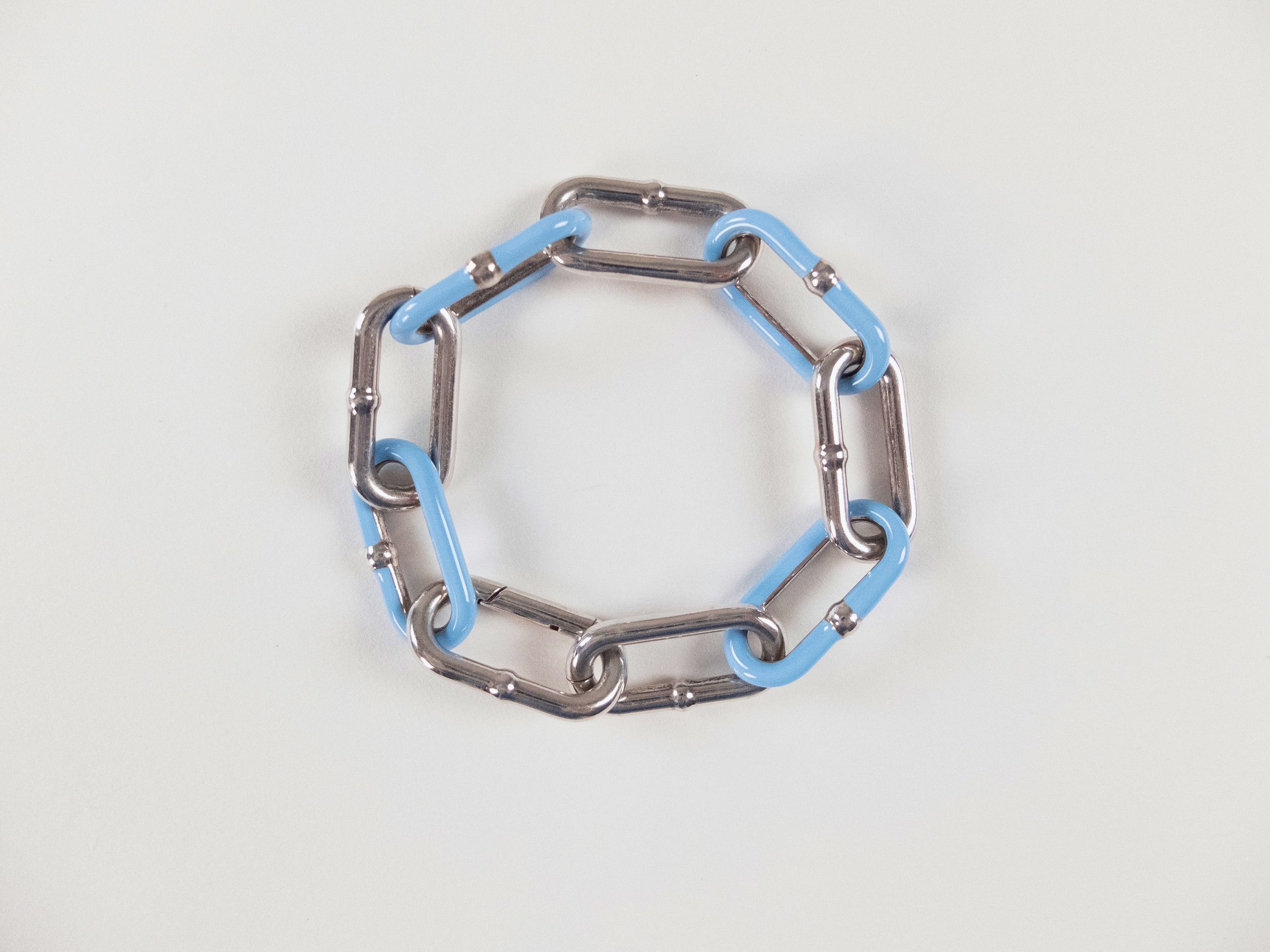 Bottega Veneta BOTTEGA VENETA blue & silver enameled bracelet Medium q Size ONE SIZE - 4 Thumbnail
