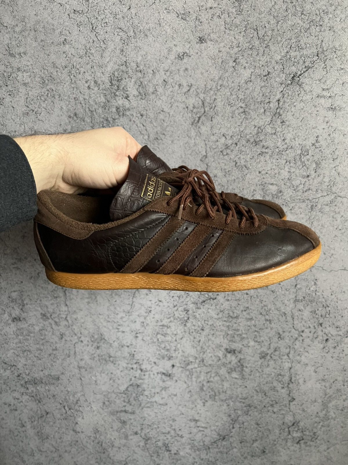 adidas tobacco brown leather Adidas × Streetwear Vintage Adidas Tobacco Leather Brown Low Top Sneakers