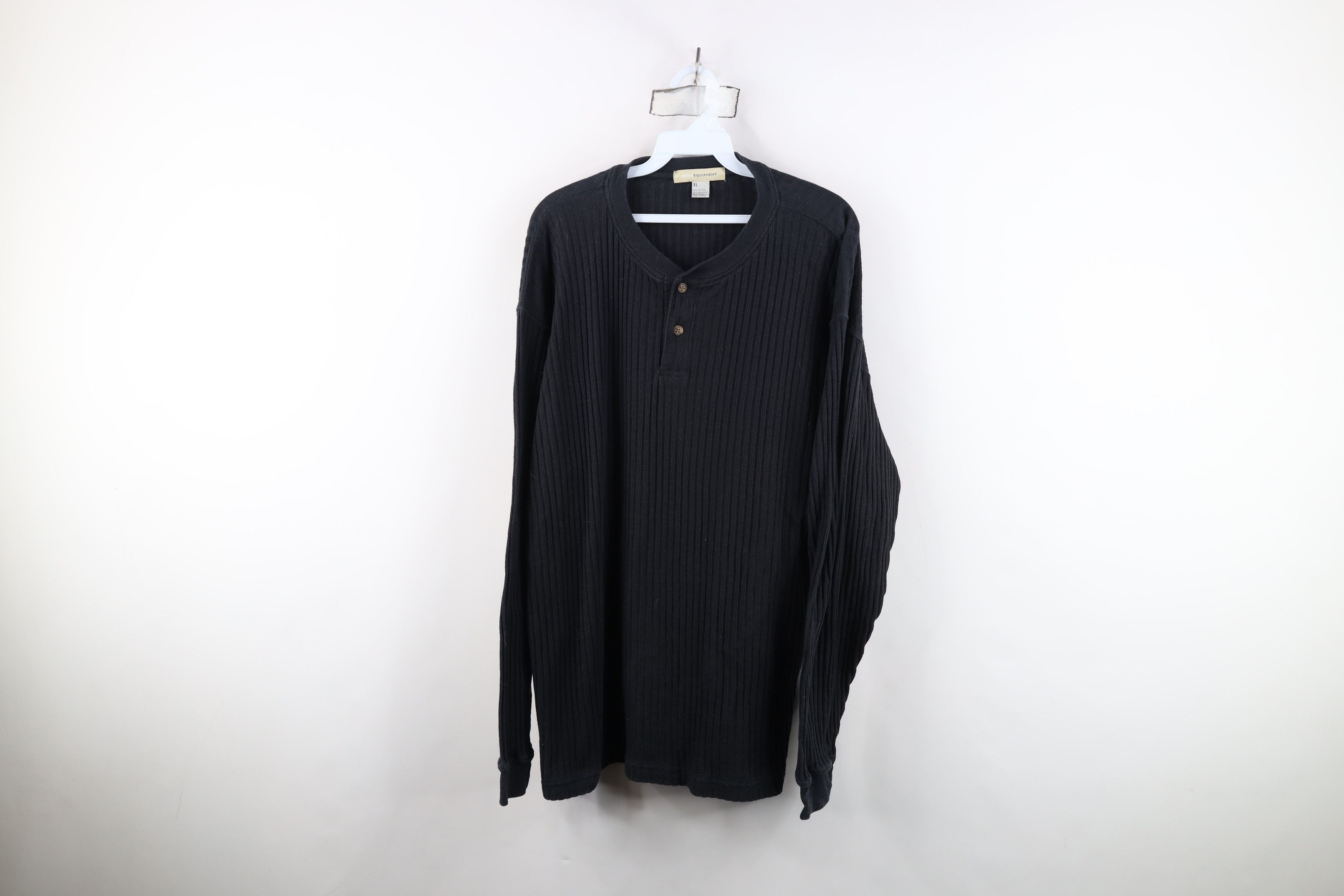 Vintage Vintage 90s Streetwear Ribbed Long Sleeve Henley T-Shirt Size US XL / EU 56 / 4 - 1 Thumbnail