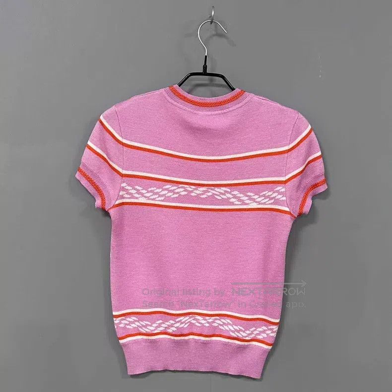 Hermes Hermes Pink Striped Rope Cashmere Cardigan Set Size XS / US 0-2 / IT 36-38 - 5 Thumbnail