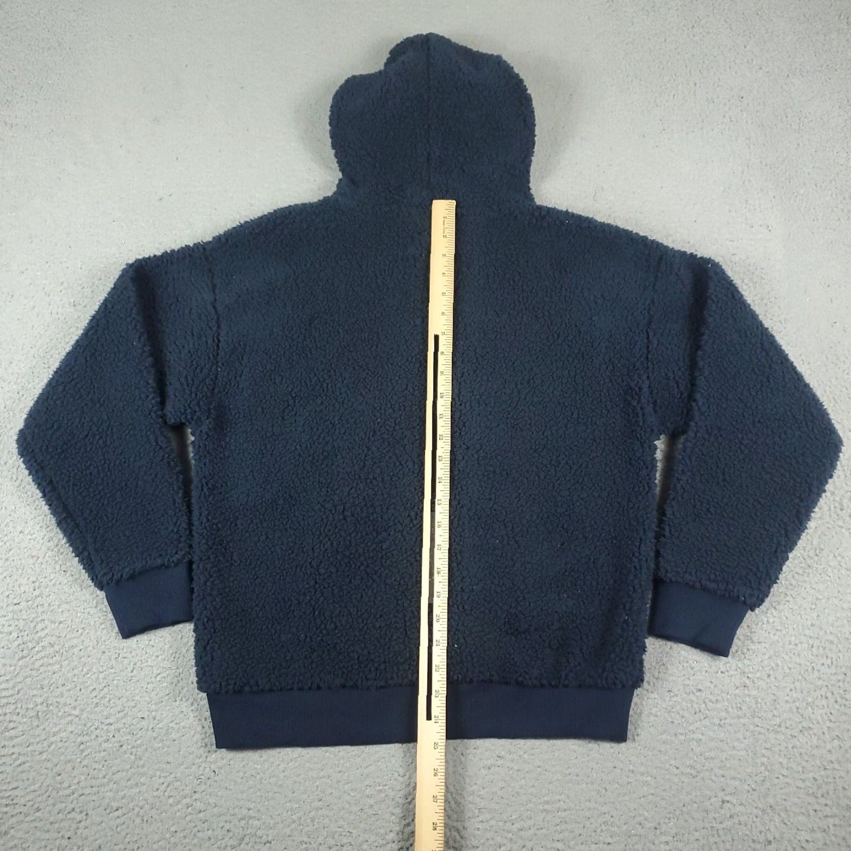 American Eagle Sweater Womens Medium Blue High Pile Sherpa Fleece Hoodie