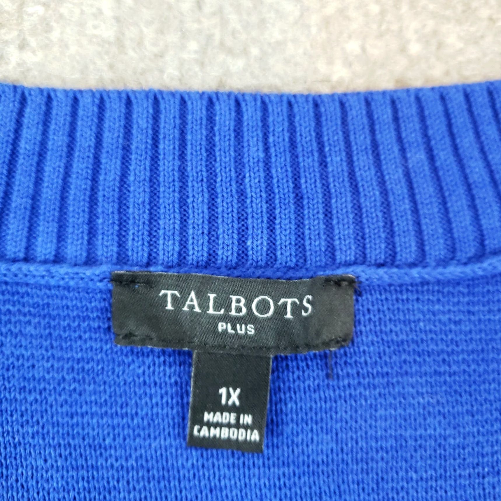 Talbots VINTAGE Talbots Sweater Pullover Womens Plus Size 1X Blue White Striped Lightweight Knitted Casual Size XL / US 12-14 / IT 48-50 - 5 Thumbnail