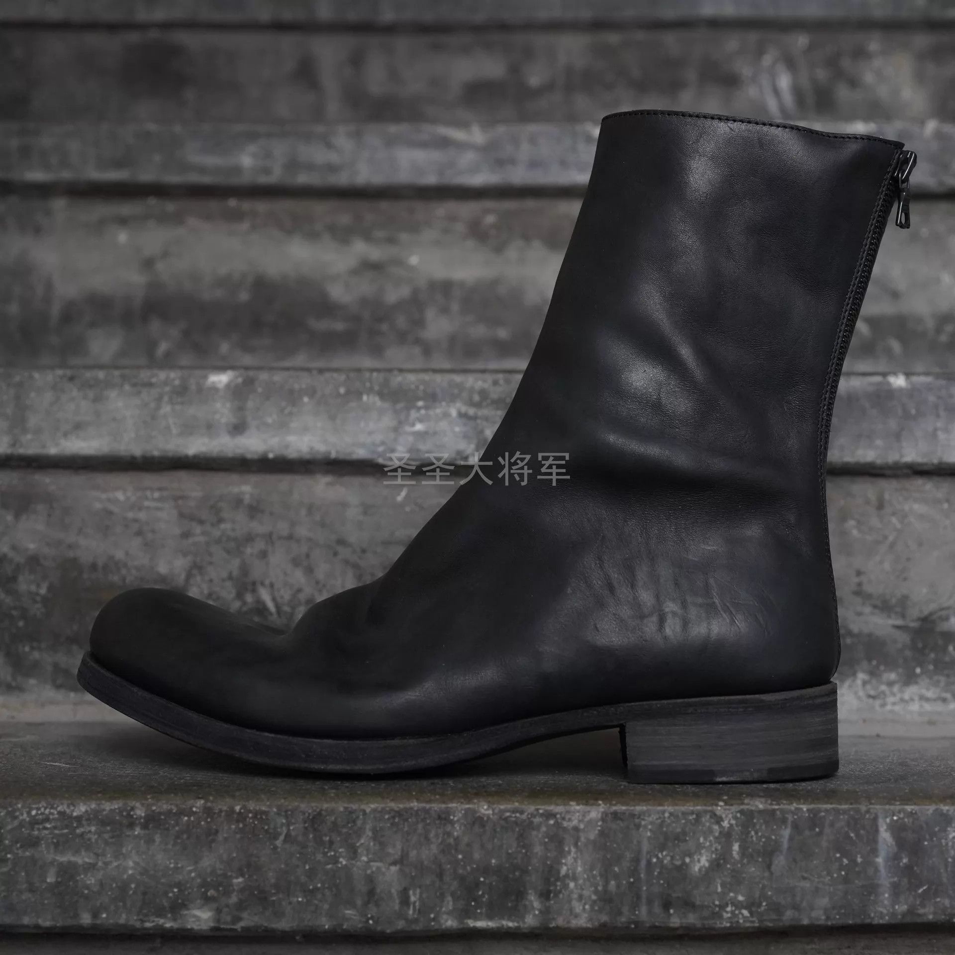 Ma+ M.A+ Maurizio Amadei Black Calf Back-Zip Boots 42 Size US 9 / EU 42 - 1 Thumbnail