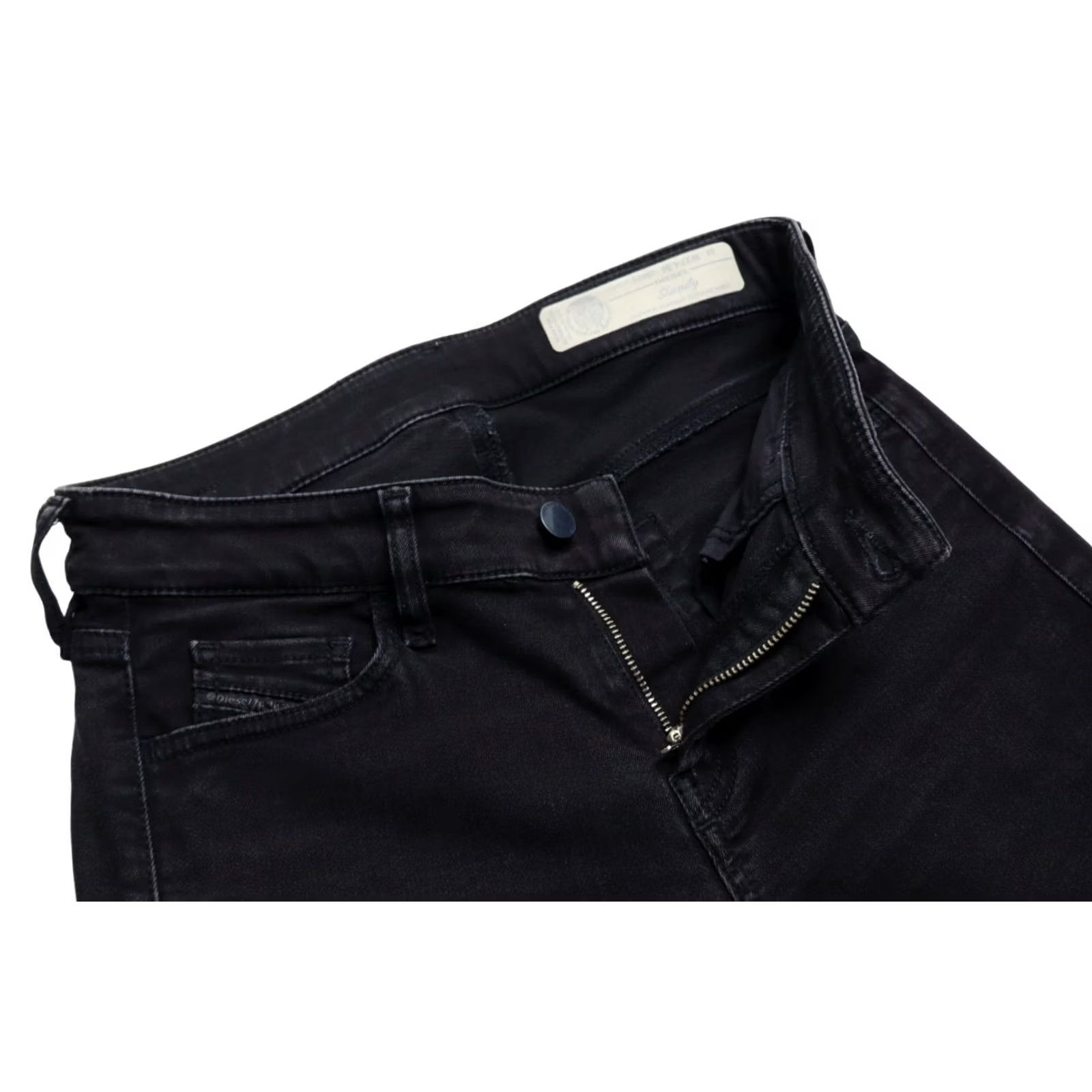 Diesel DIESEL Slandy Super Slim-Skinny 0860S Stretch Jeans Women's W27/L34 Ankle Regular Waist Black Denim Jeans Women Slim-Skinny 27W34L Size 27" / US 4 / IT 40 - 4 Thumbnail
