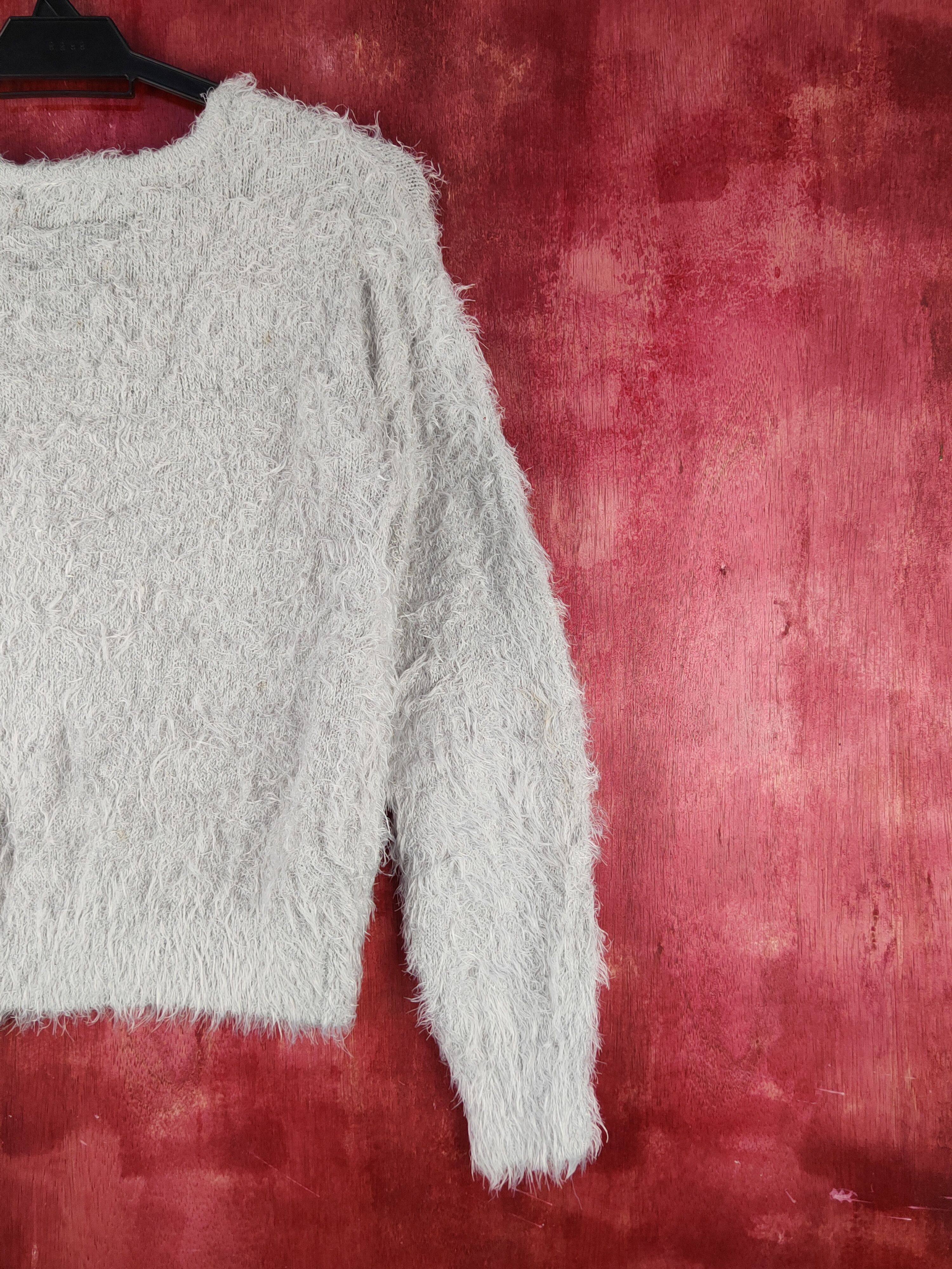 Homespun Knitwear Mouvior Femme Gray Shag Shaggy Fur Mohair Knitwear #S1993 Size M / US 6-8 / IT 42-44 - 9 Thumbnail