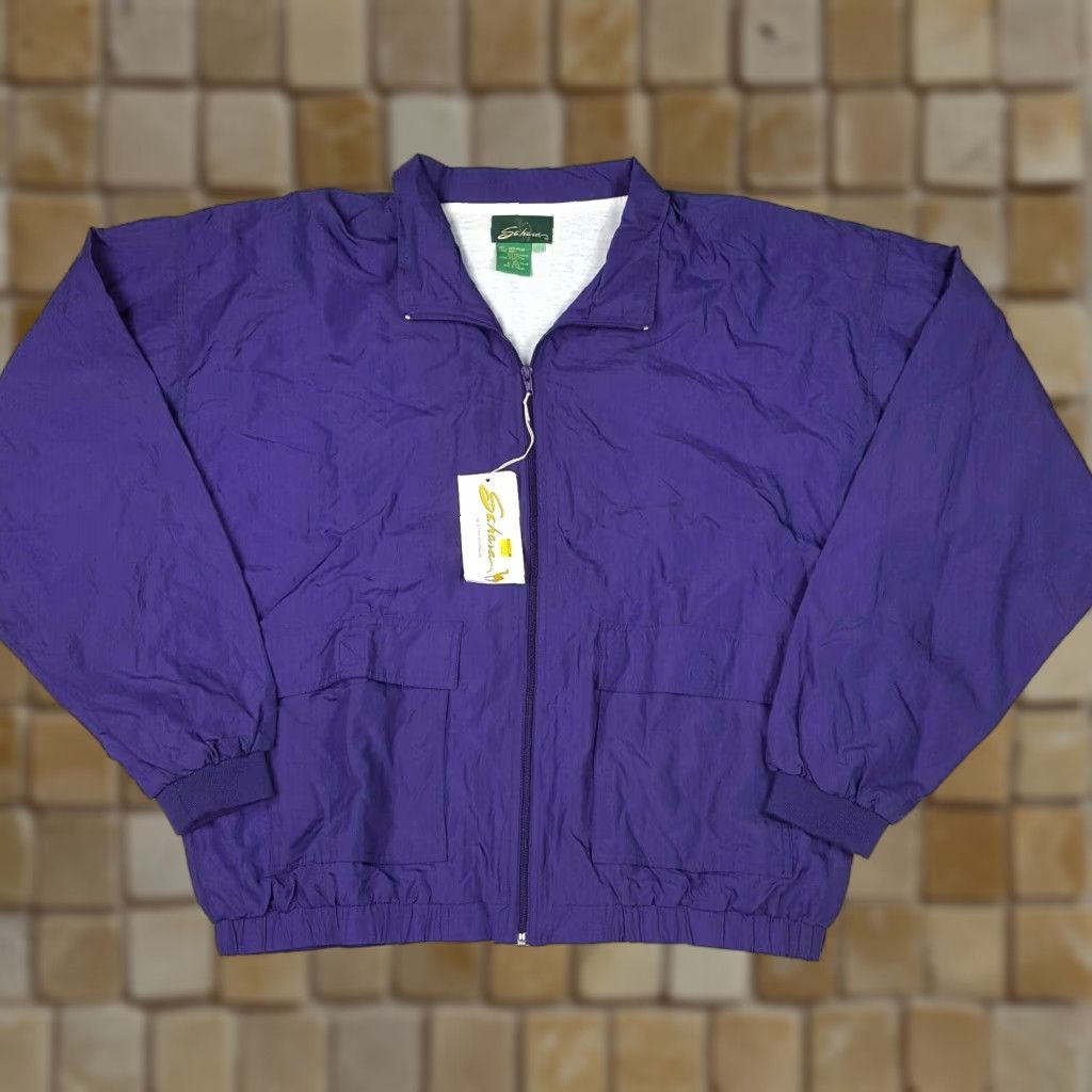 Etro VINTAGE Sahara Purple Windbreaker Men XL Full Zip Retro Track Jacket NOS Size US XL / EU 56 / 4 - 1 Thumbnail