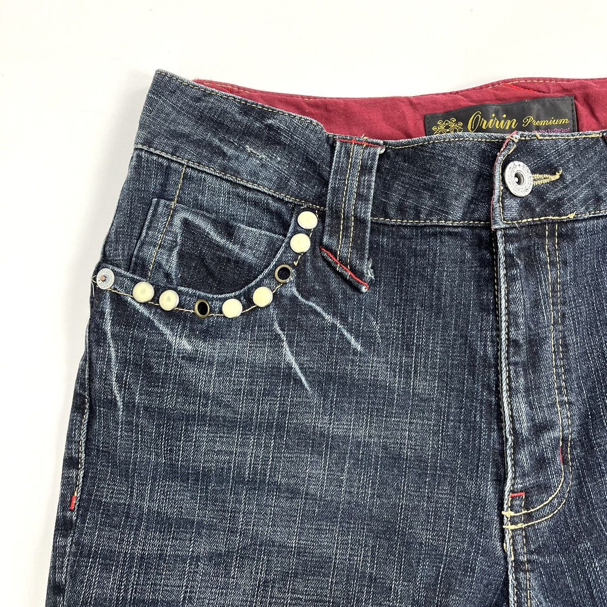 If Six Was Nine × Japanese Brand 2000s Oririn Faded Studded Bootcut Flared Jeans Size US 30 / EU 46 - 3 Thumbnail