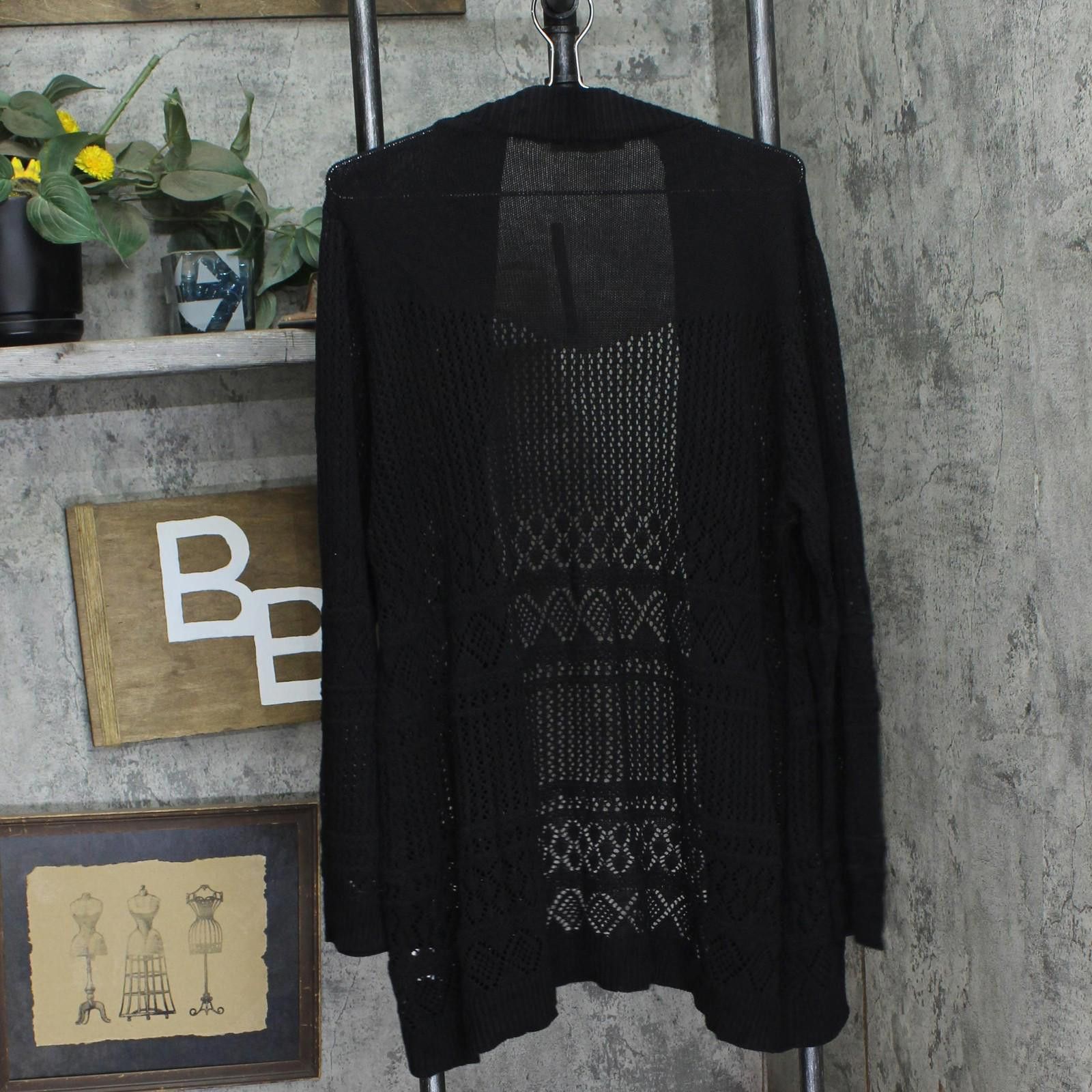 Baldinini Nwt Belldini Size Open Cardigan Sweater As230502x Black 2x Size XXL / US 16-18 / IT 52-54 - 2 Thumbnail