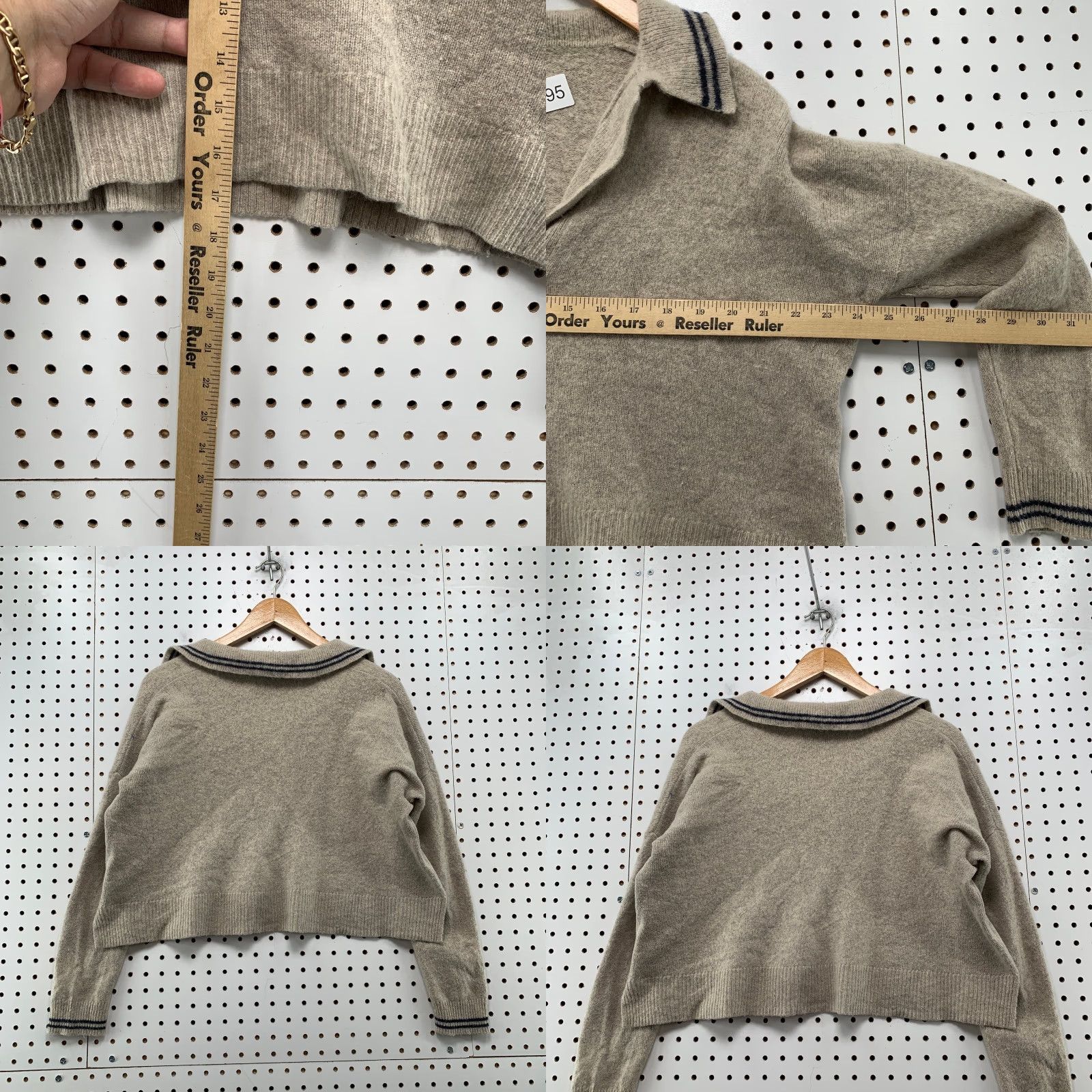 Madewell Madewell Merino Wool Sweater Womens Medium Brown Collared Oversize Crop Sweater Pullover Knit Wool Classic Everyday Casual Mens? Size M / US 6-8 / IT 42-44 - 8 Thumbnail