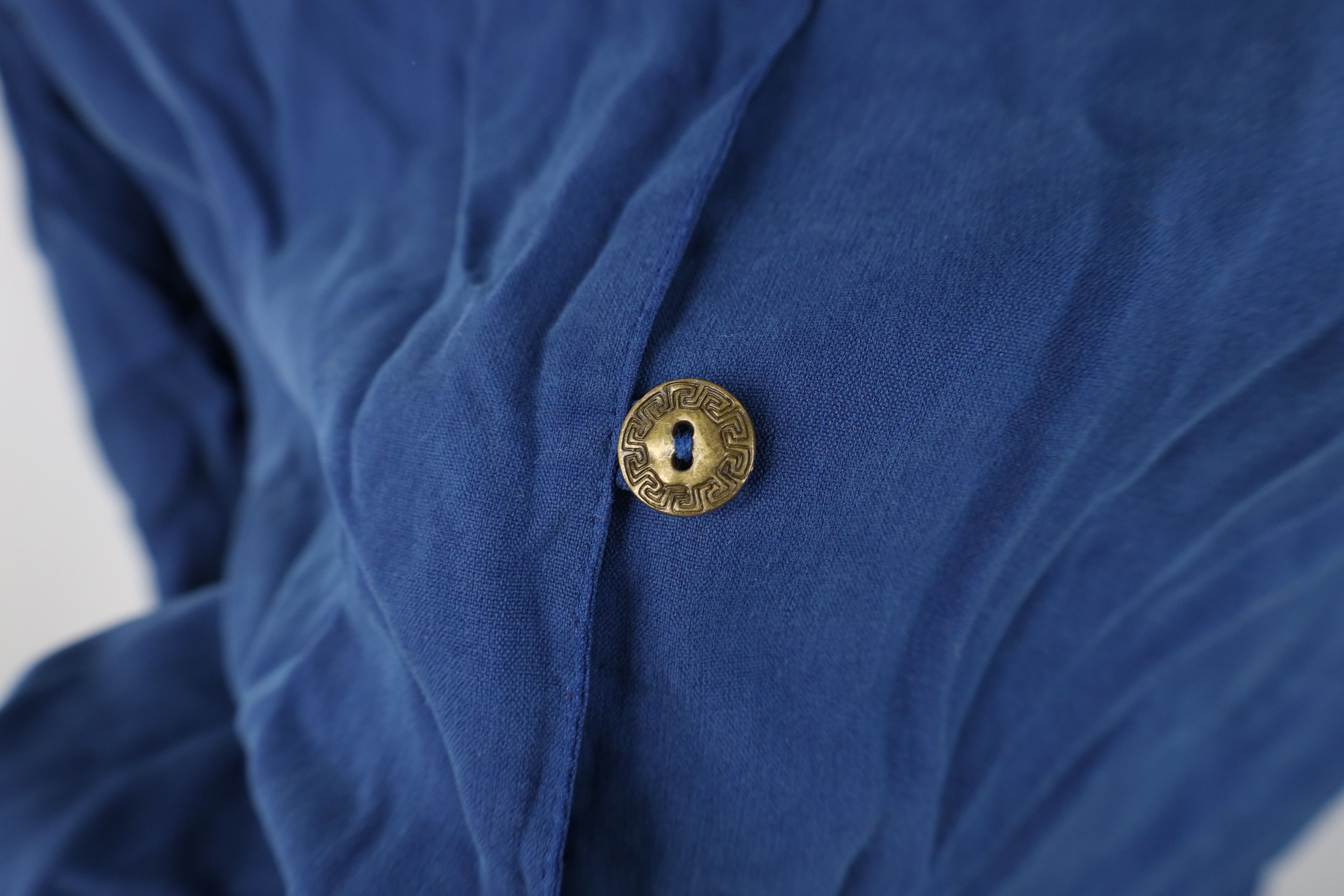 Vintage Vintage 90s Streetwear Oversized Silk Button Shirt Blue Size M / US 6-8 / IT 42-44 - 5 Thumbnail