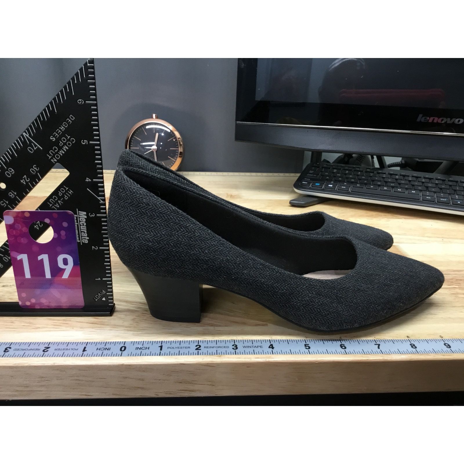 Clarks Clarks Teresa Step Women's 8 Black Tweed Pointed Toe Pumps Size US 8 / IT 38 - 2 Thumbnail