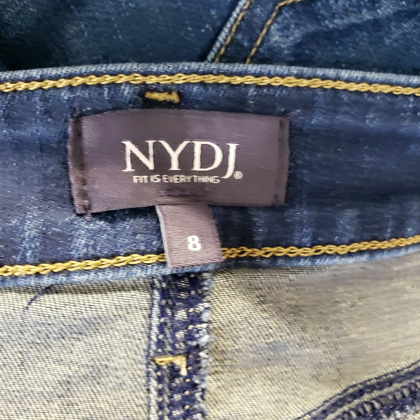 NYDJ NYDJ Womens Marilyn Straight Cropped Jeans Sz 8 Blue Mid Rise Cuffed Jeans Womens Size 30" / US 8 / IT 44 - 5 Thumbnail