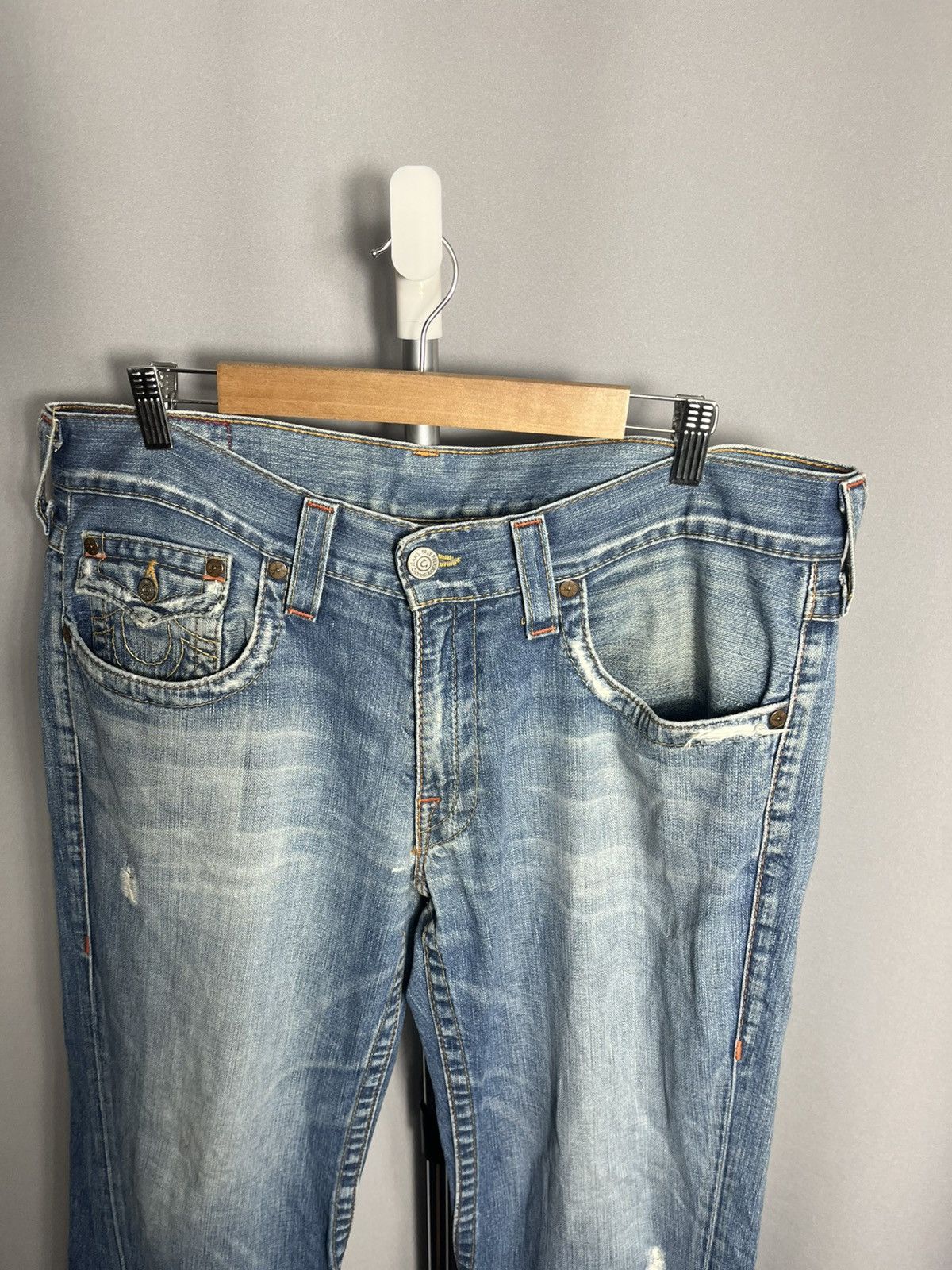 True Religion True Religion Joey Flare Distressed Jeans Denim Blue Size US 36 / EU 52 - 5 Thumbnail
