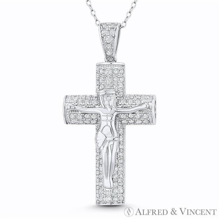 Other Jesus Christ on Cross CZ Pendant in .925 Sterling Silver Size ONE SIZE - 1 Preview