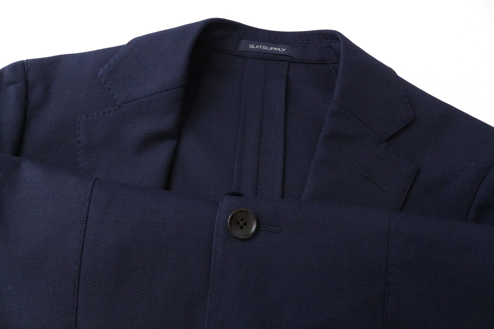 Suitsupply HAVANA PATCH UK34R Blue Slim Wool Suit 74639 Size 34R - 6 Thumbnail