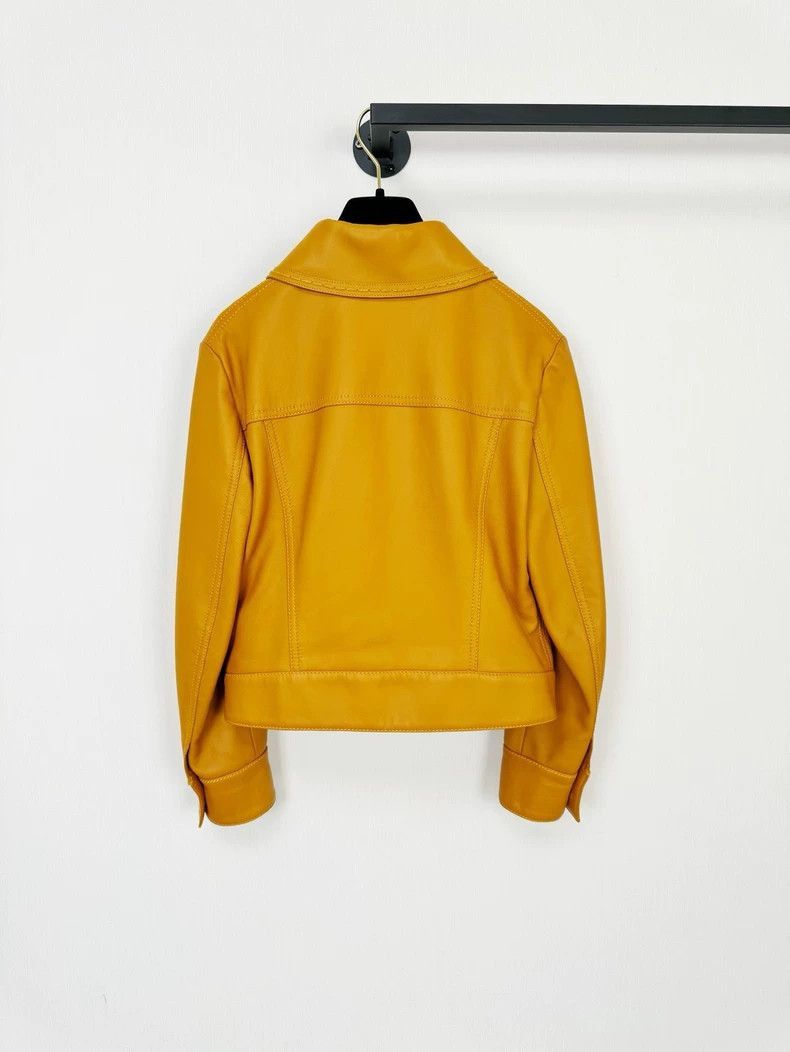 Fendi Fendi Yellow Leather Jacket with Pockets Size M / US 6-8 / IT 42-44 - 6 Thumbnail