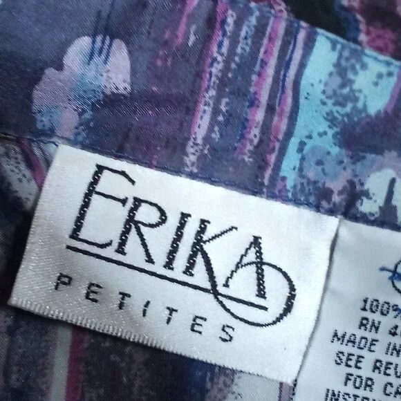 Vintage Vintage Erika Petites Abstract Pattern Silk Button Shirt Size S / US 4 / IT 40 - 4 Thumbnail