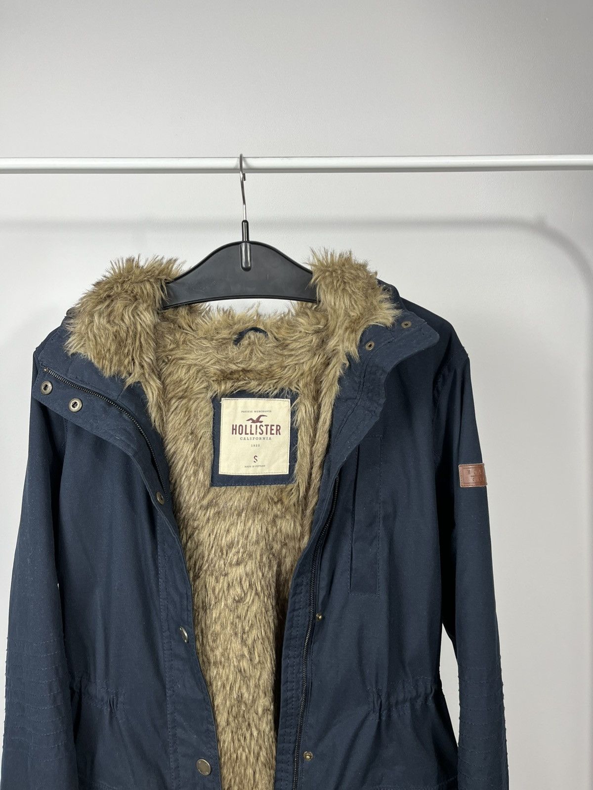 Hollister Hollister Faux Fur Lined Parka Jacket Navy Blue Size S Size S / US 4 / IT 40 - 3 Thumbnail