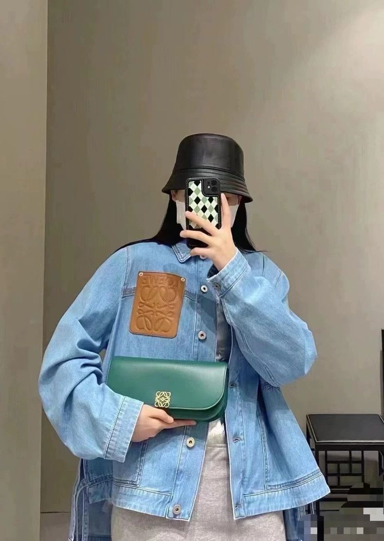 Loewe Loewe Patchwork leather logo denim coat Size XS / US 0-2 / IT 36-38 - 8 Thumbnail