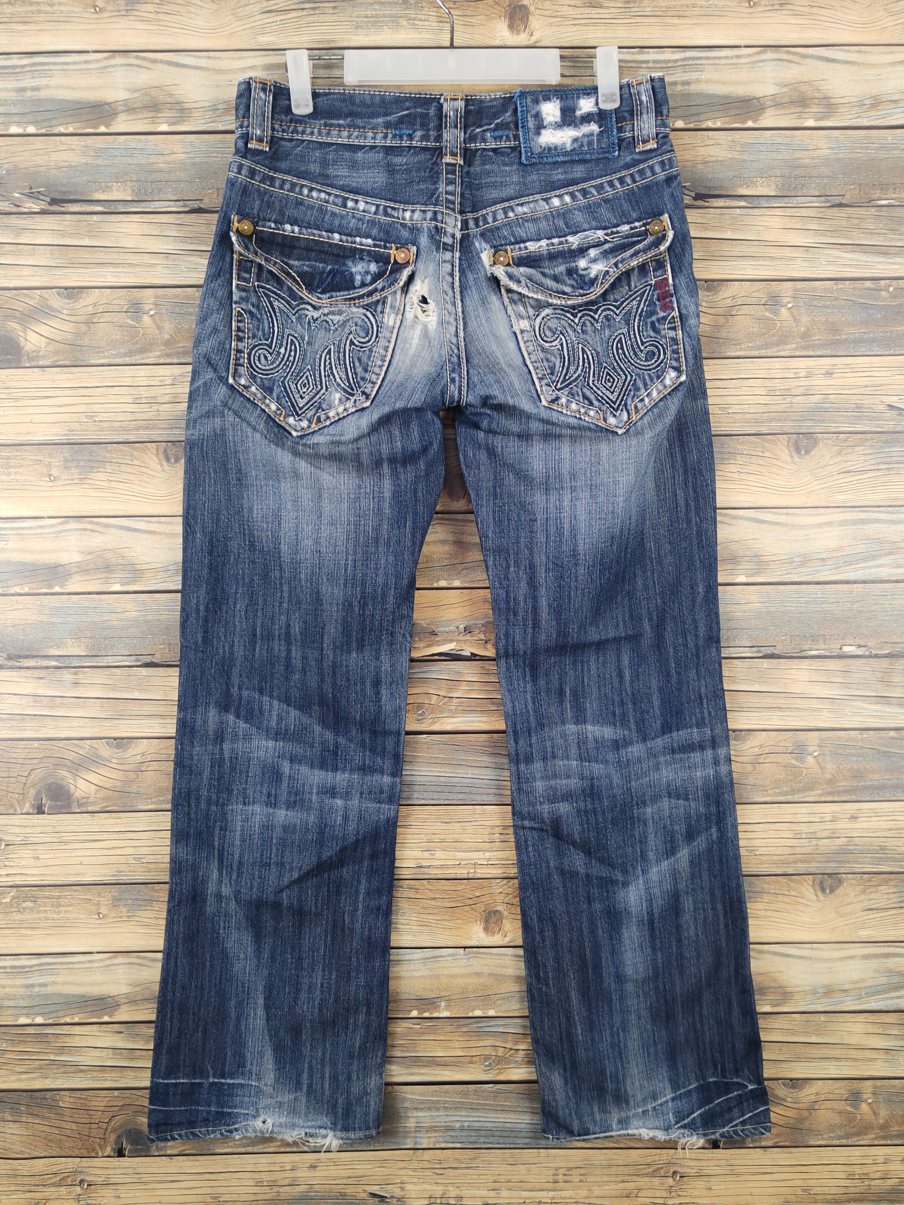 Mek Denim Mek Denim Dark Blue Distressed Ripped Jeans #W1700 Size 30" / US 8 / IT 44 - 7 Thumbnail