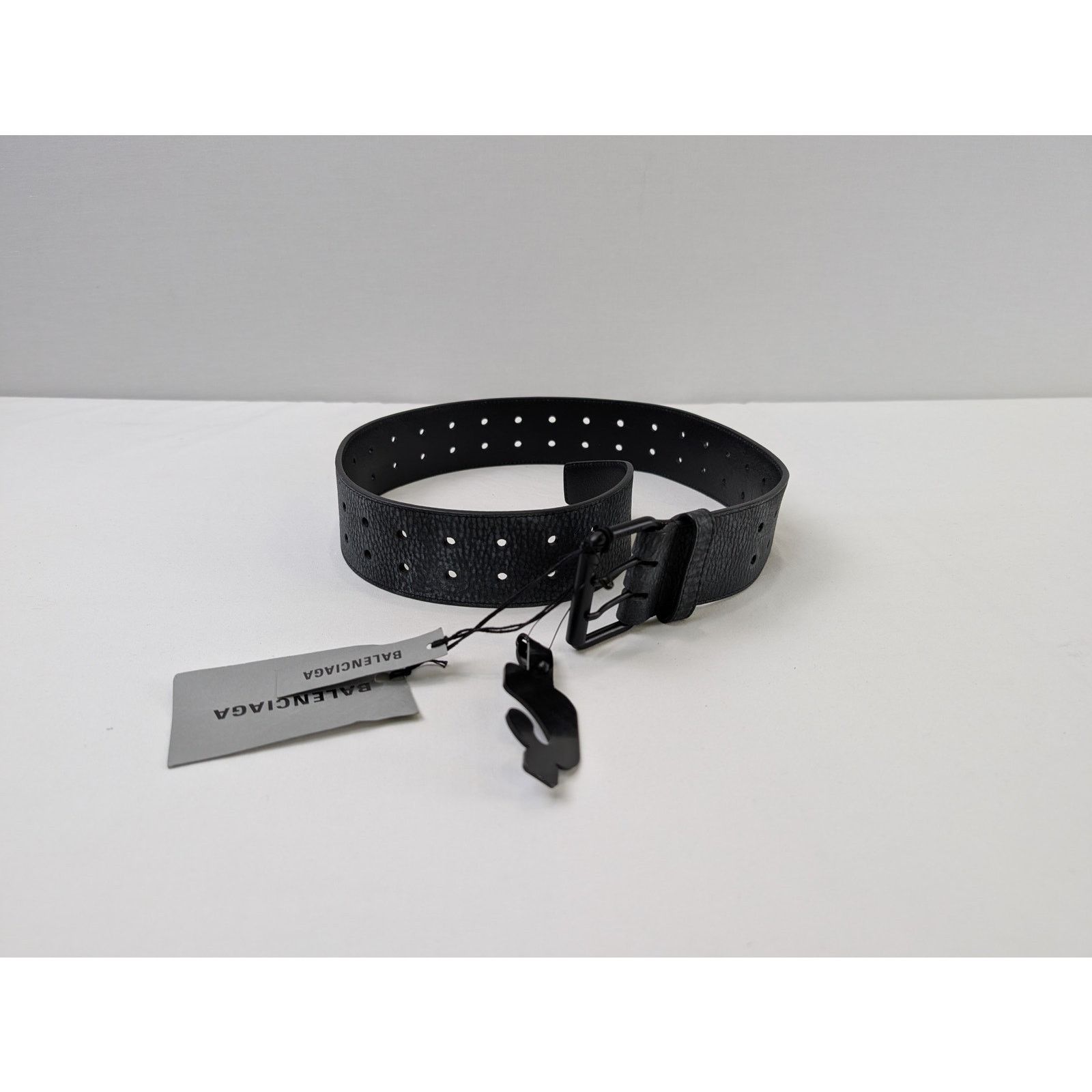 Balenciaga o1rshd1 Size: 75cm / Vegetal Calf Belt in Black Size 30 - 1 Thumbnail