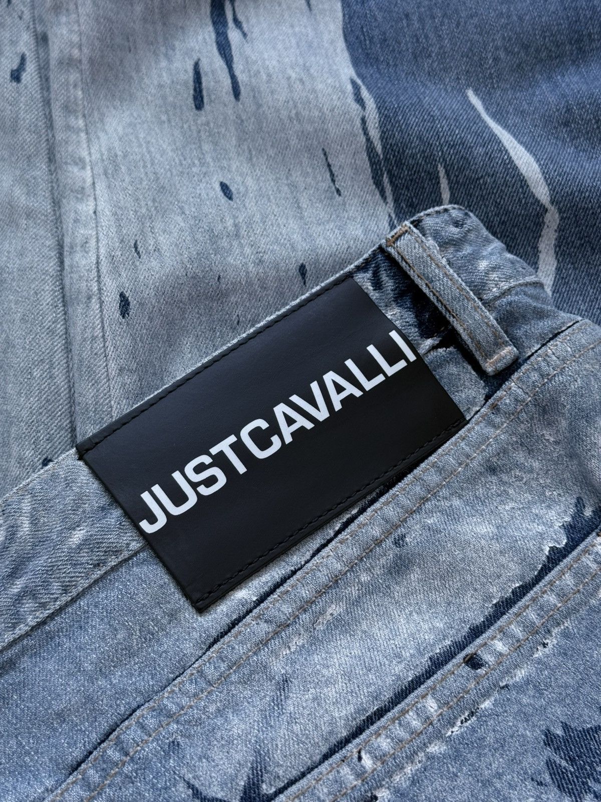 Just Cavalli 2000s Cavalli Baggy Painted Washed Jeans Size US 42 / EU 58 - 8 Thumbnail