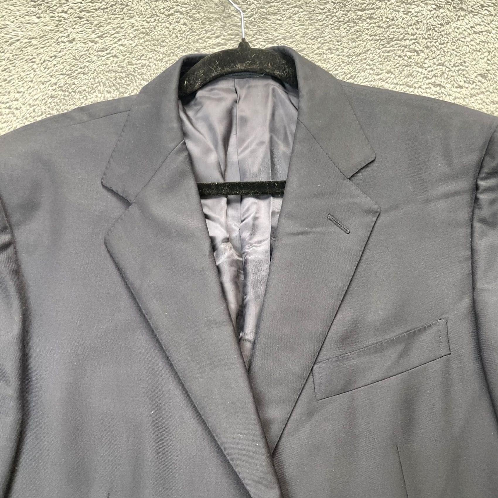 Ermenegildo Zegna Ermenegildo Zegna Blazer Mens 50 Black Notch Lapel Single-Breasted 2-Button Ventless Jacket Coat Suit Regular Chest 44 Size 50R - 7 Thumbnail