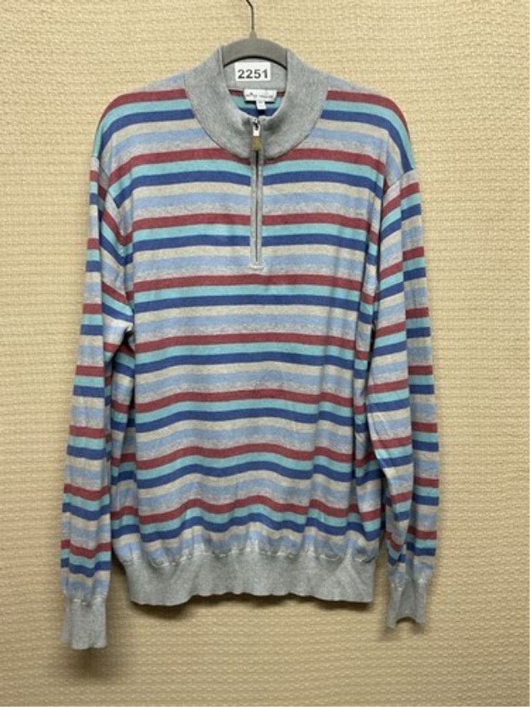 Peter Millar Peter Millar Stripe 1/4 Zip MockNeck Sweater Men Size 2XL Size US XXL / EU 58 / 5 - 9 Thumbnail