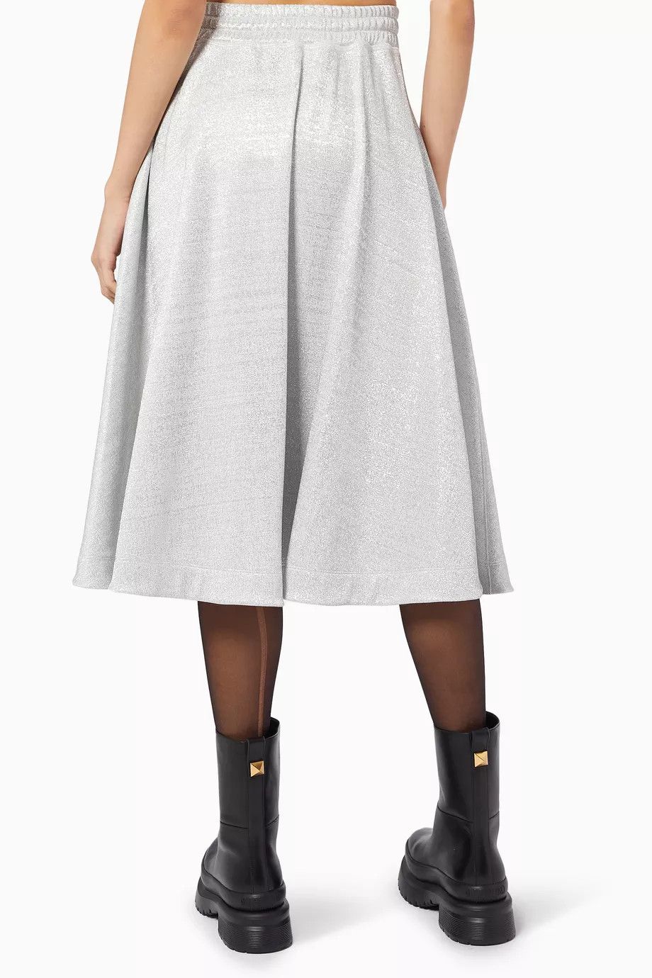 Valentino o1y0326 Midi Skirt in Silver Size 28" / US 6 / IT 42 - 3 Thumbnail